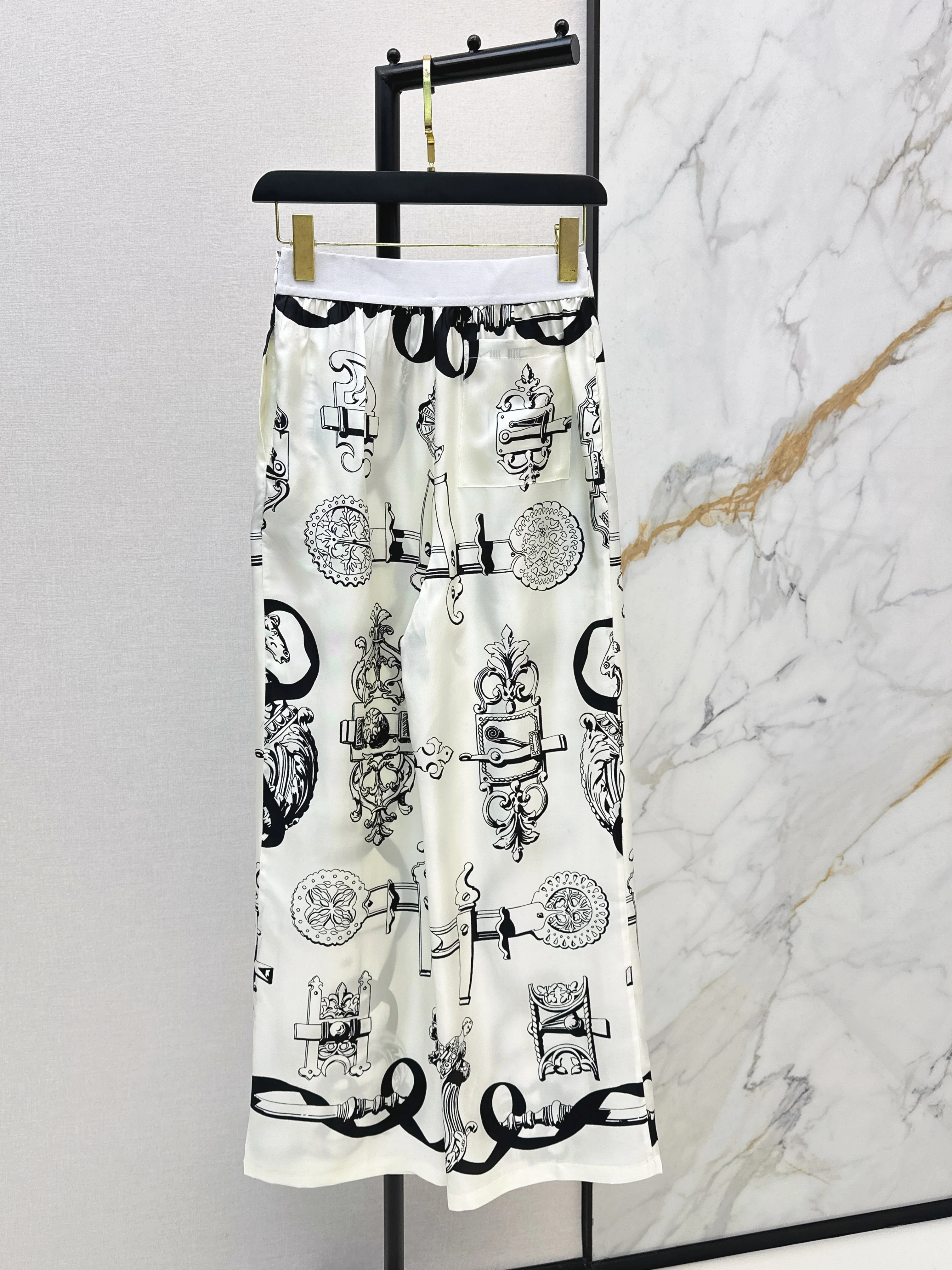 Herm 26ss print silk pants