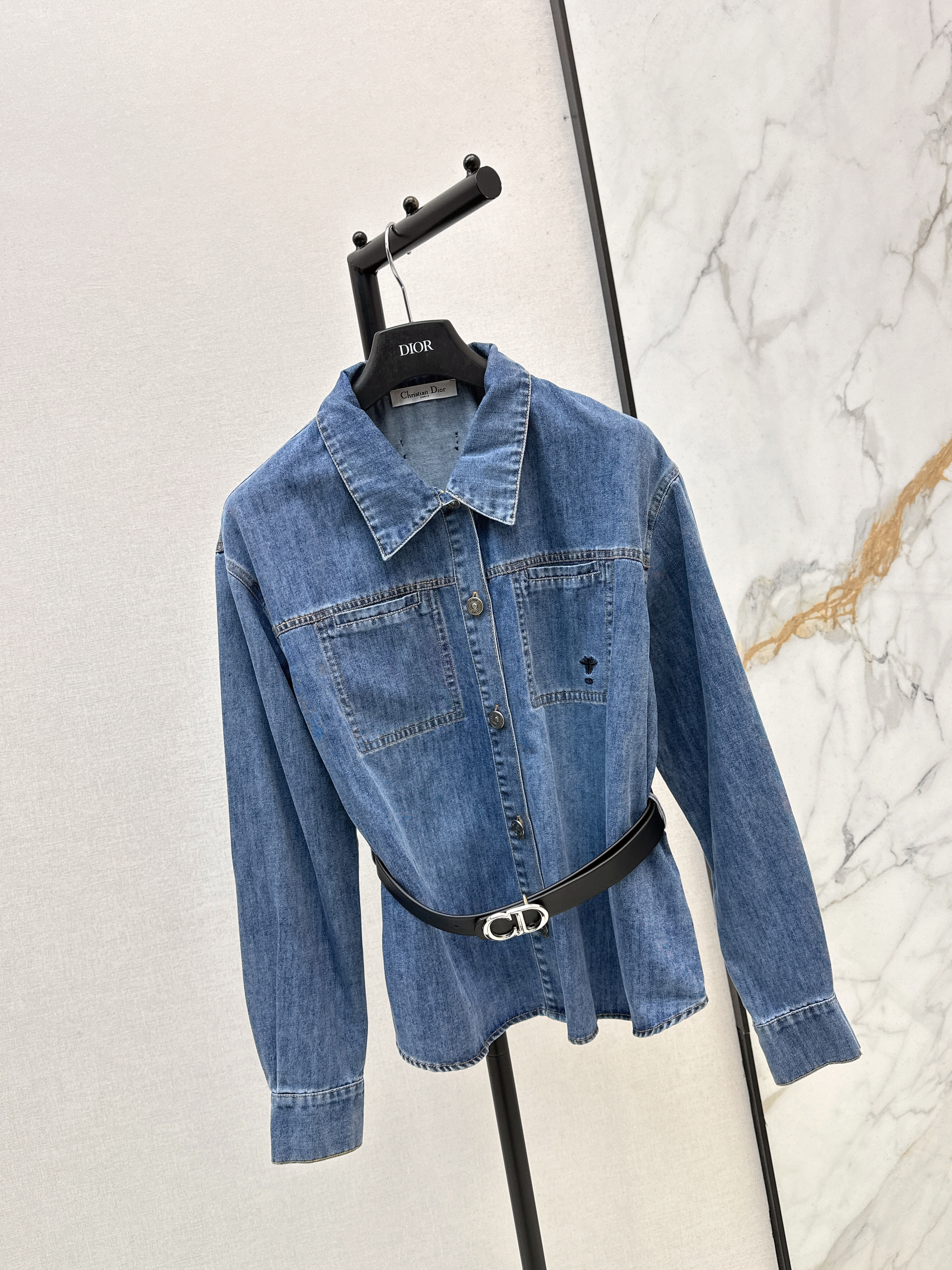CD 26ss belted denim shirt