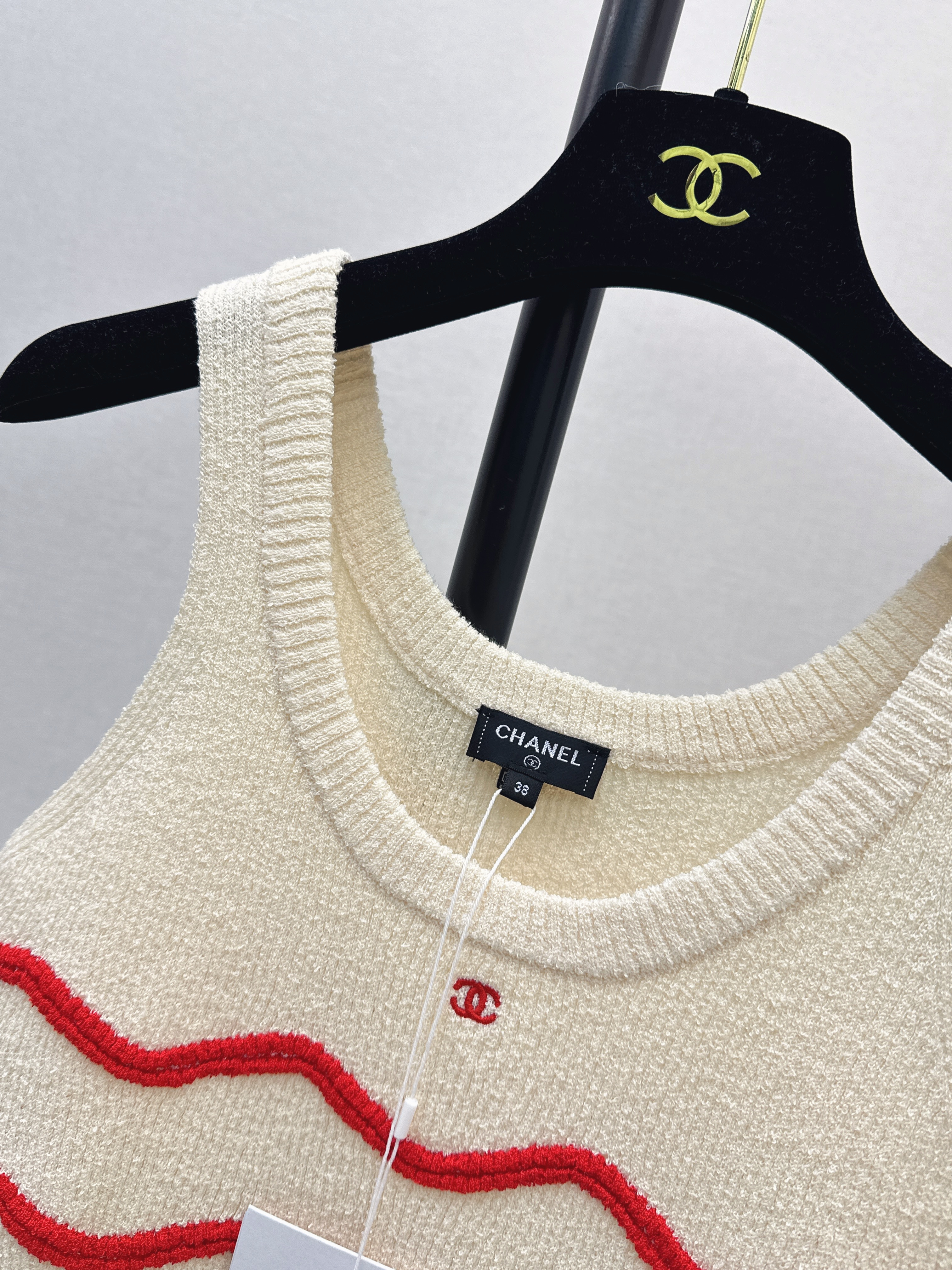 Chan 26ss stripe knit vest