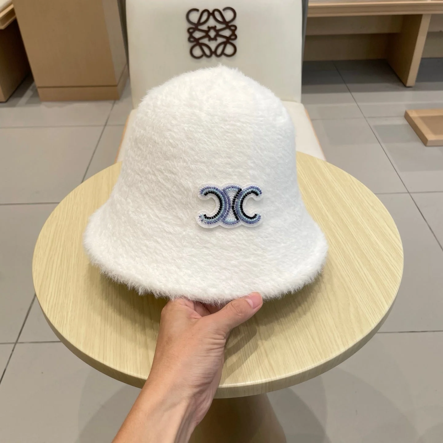Ce1i autumn and winter plush bucket hat