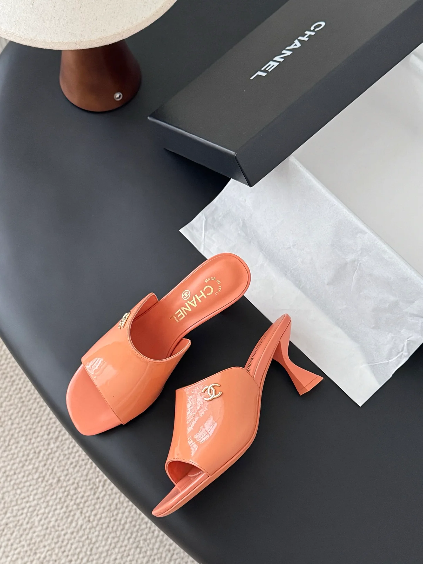 Chan 25fw kitten slides sandals