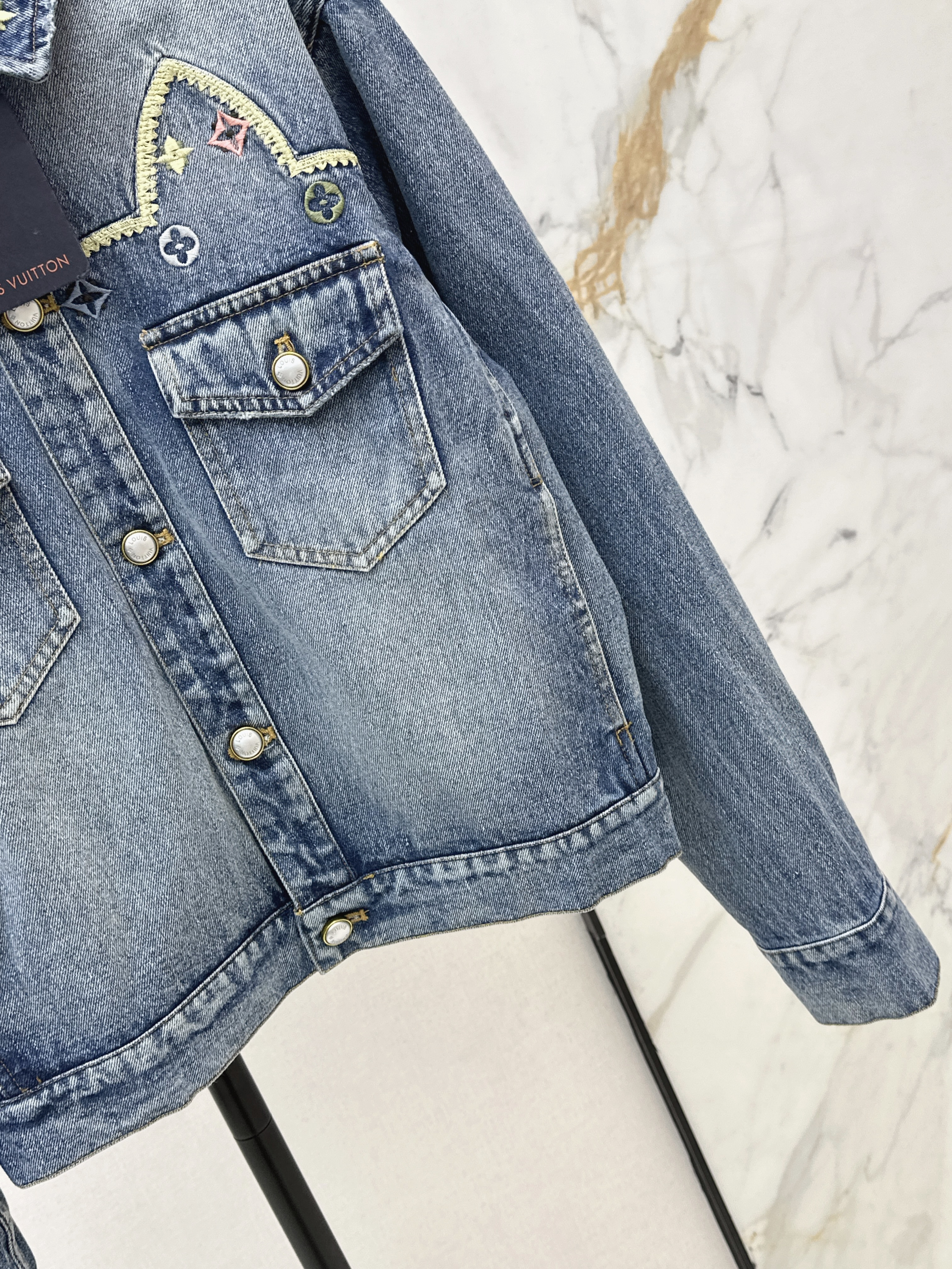 Loui 26ss embroidery denim jacket