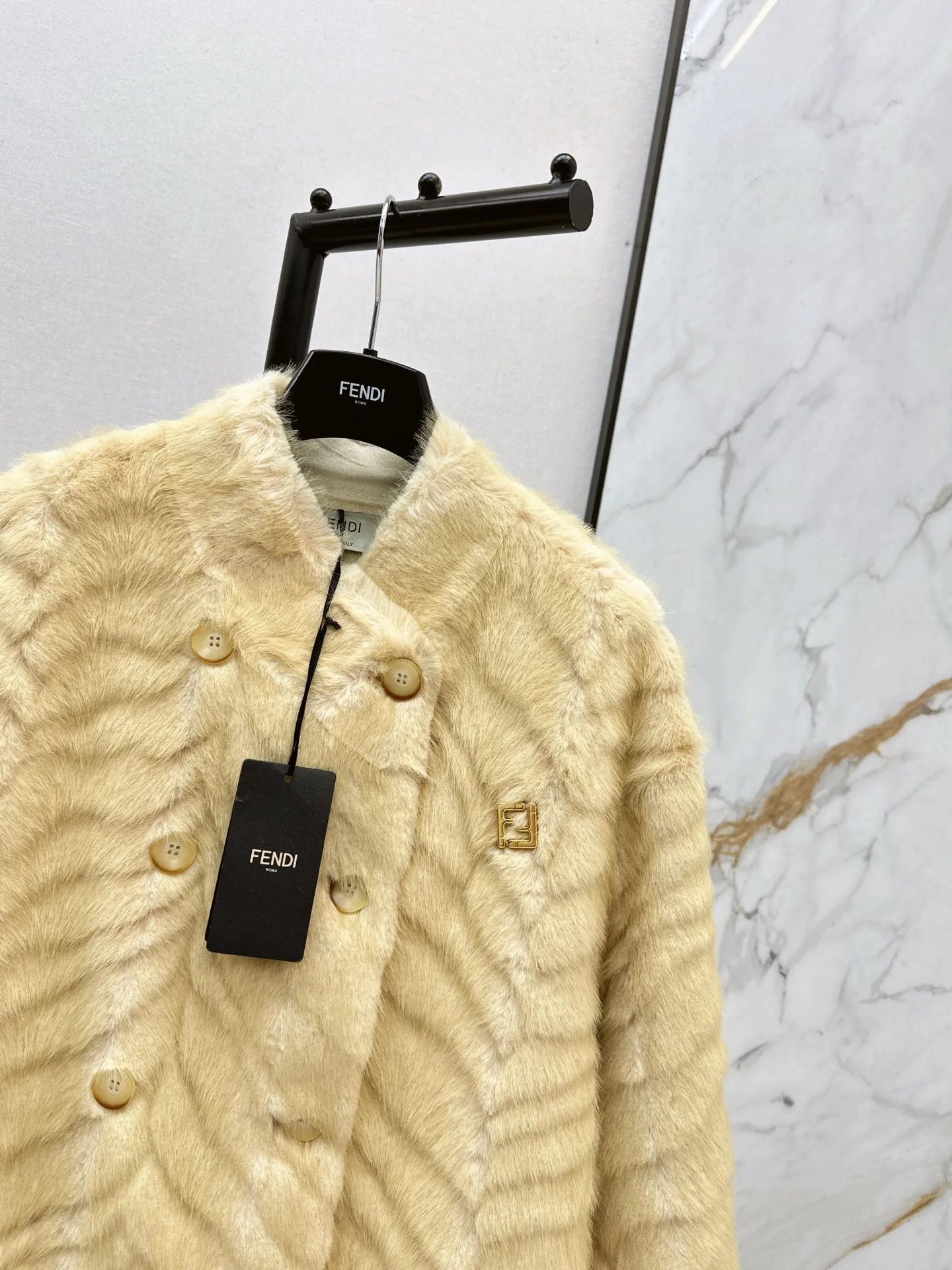 Fend 26ss eco-friendly fur jacket