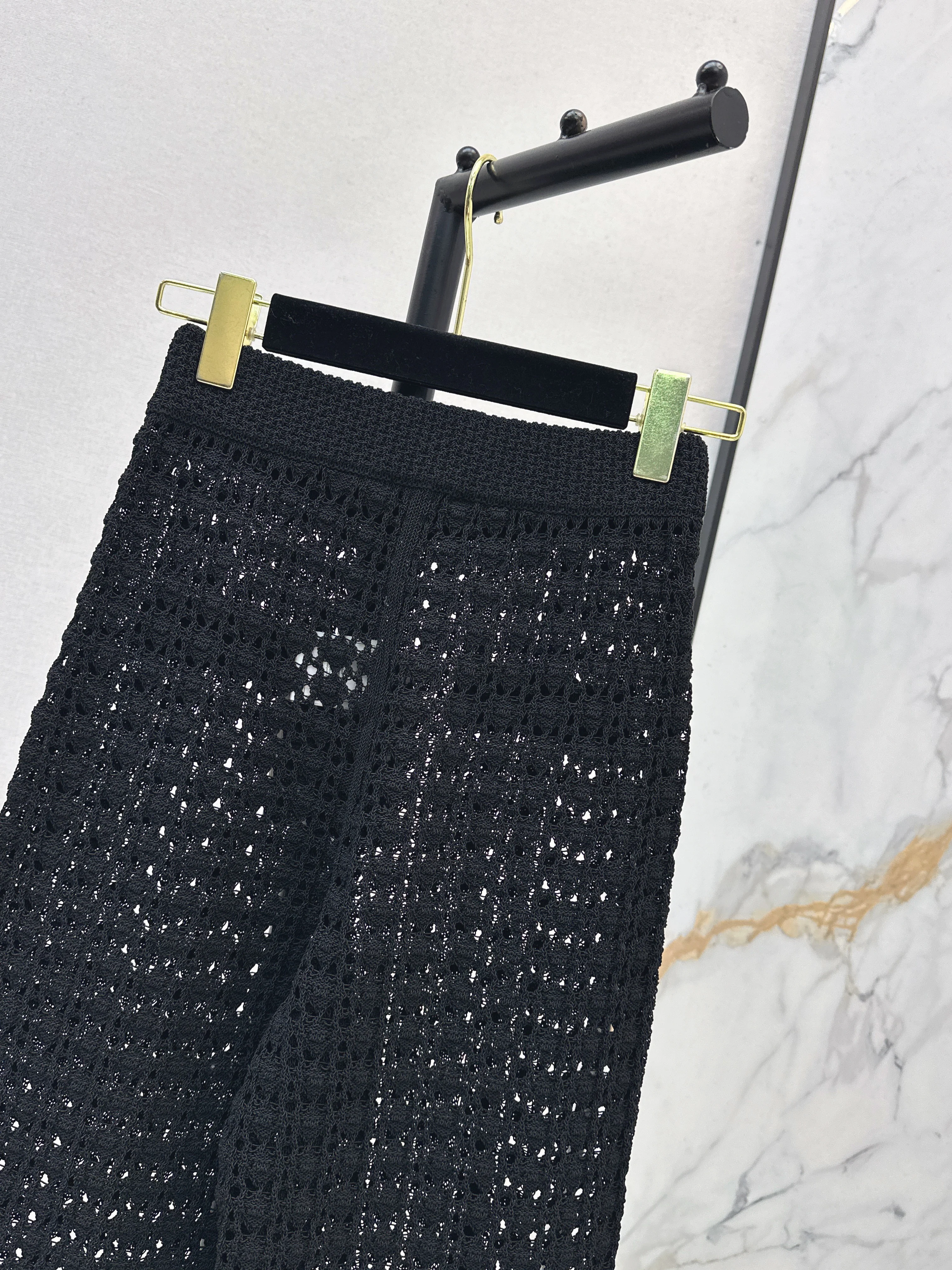 Chan 26ss hollow knit pants