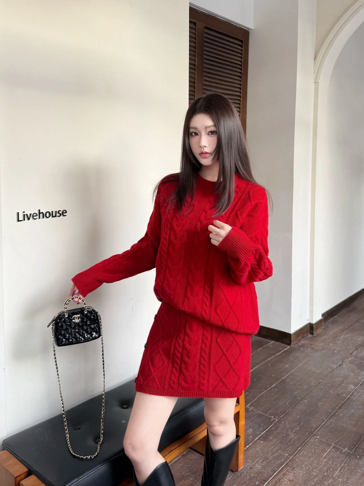 Max 26ss outfit sets sweater skirts