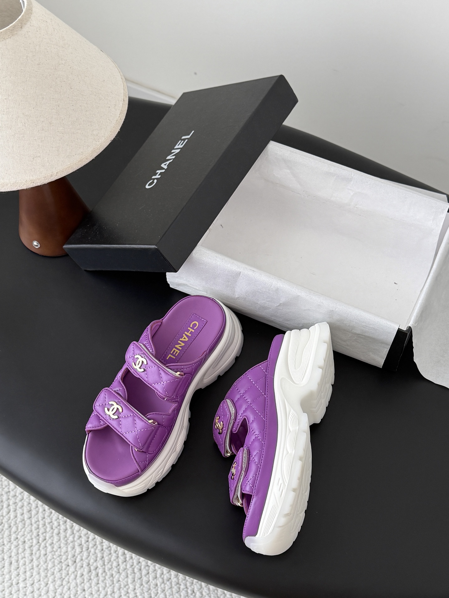 Chan 26ss velcro slippers