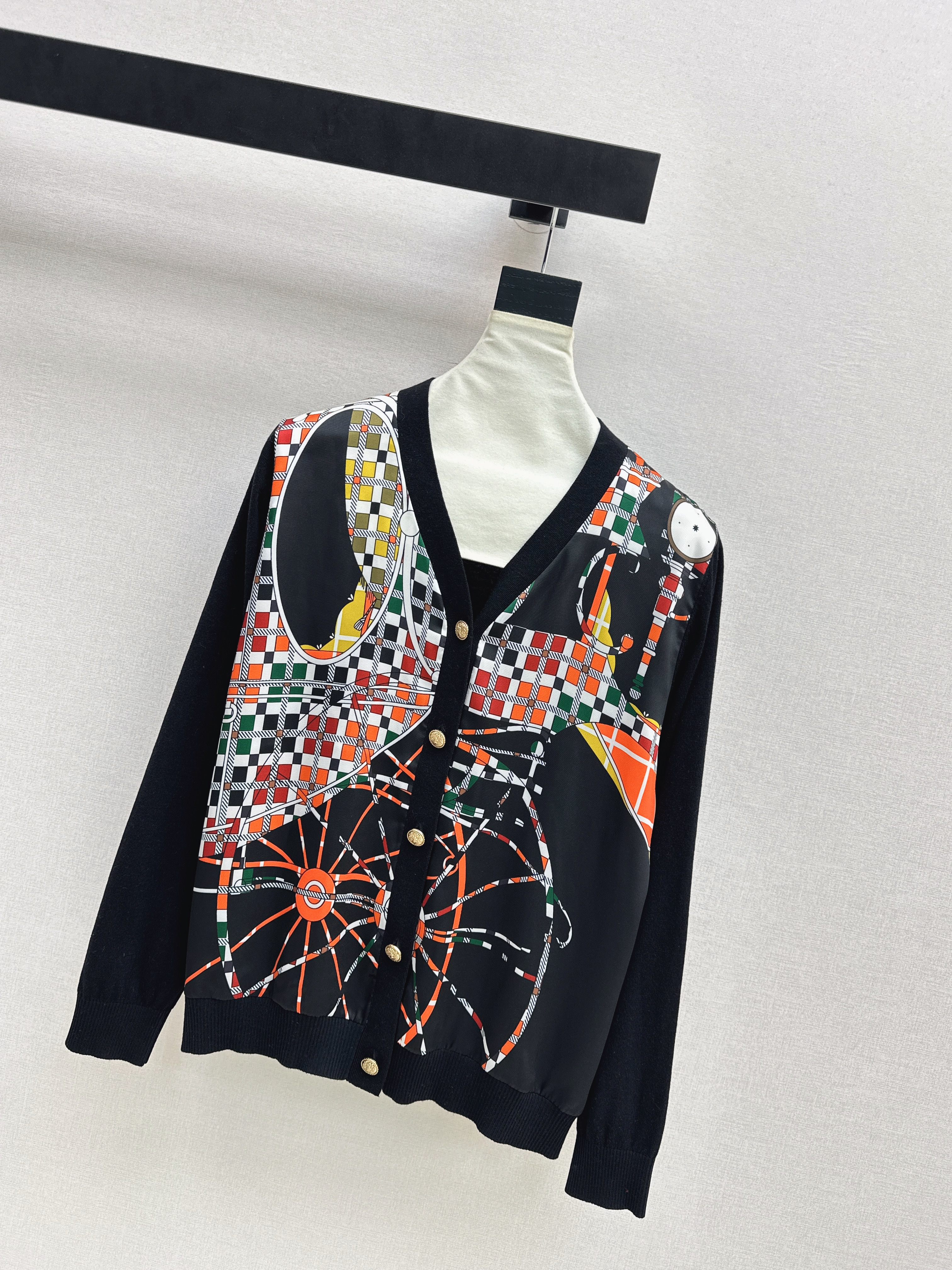 Herm 26ss print knit cardigan