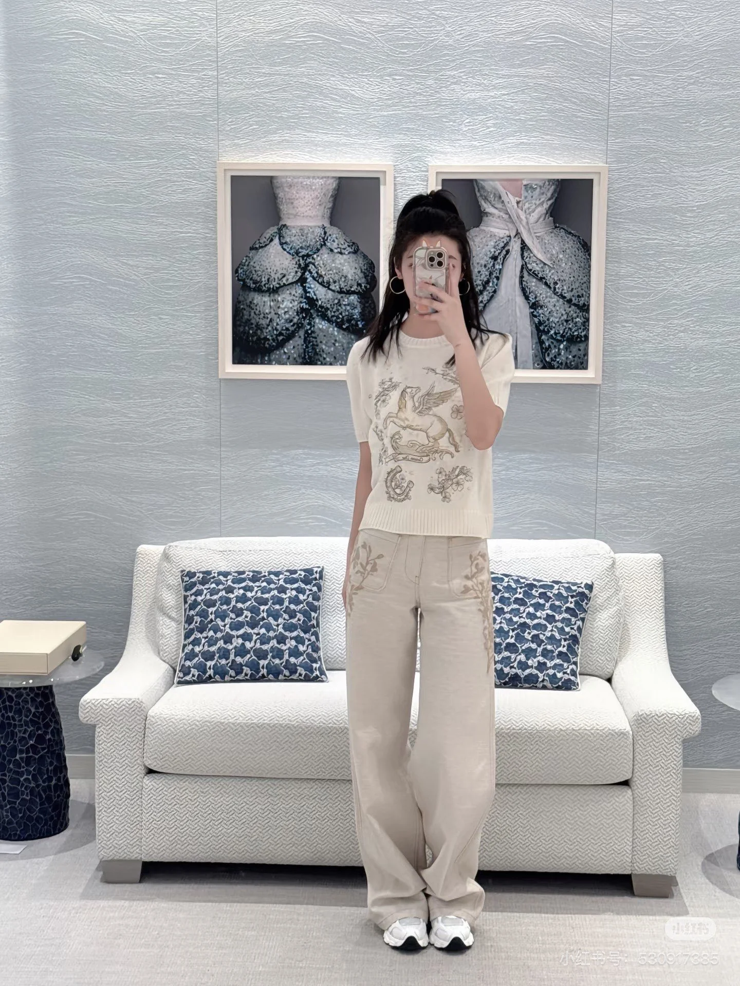 CD 26ss embroidery cashmere sweater