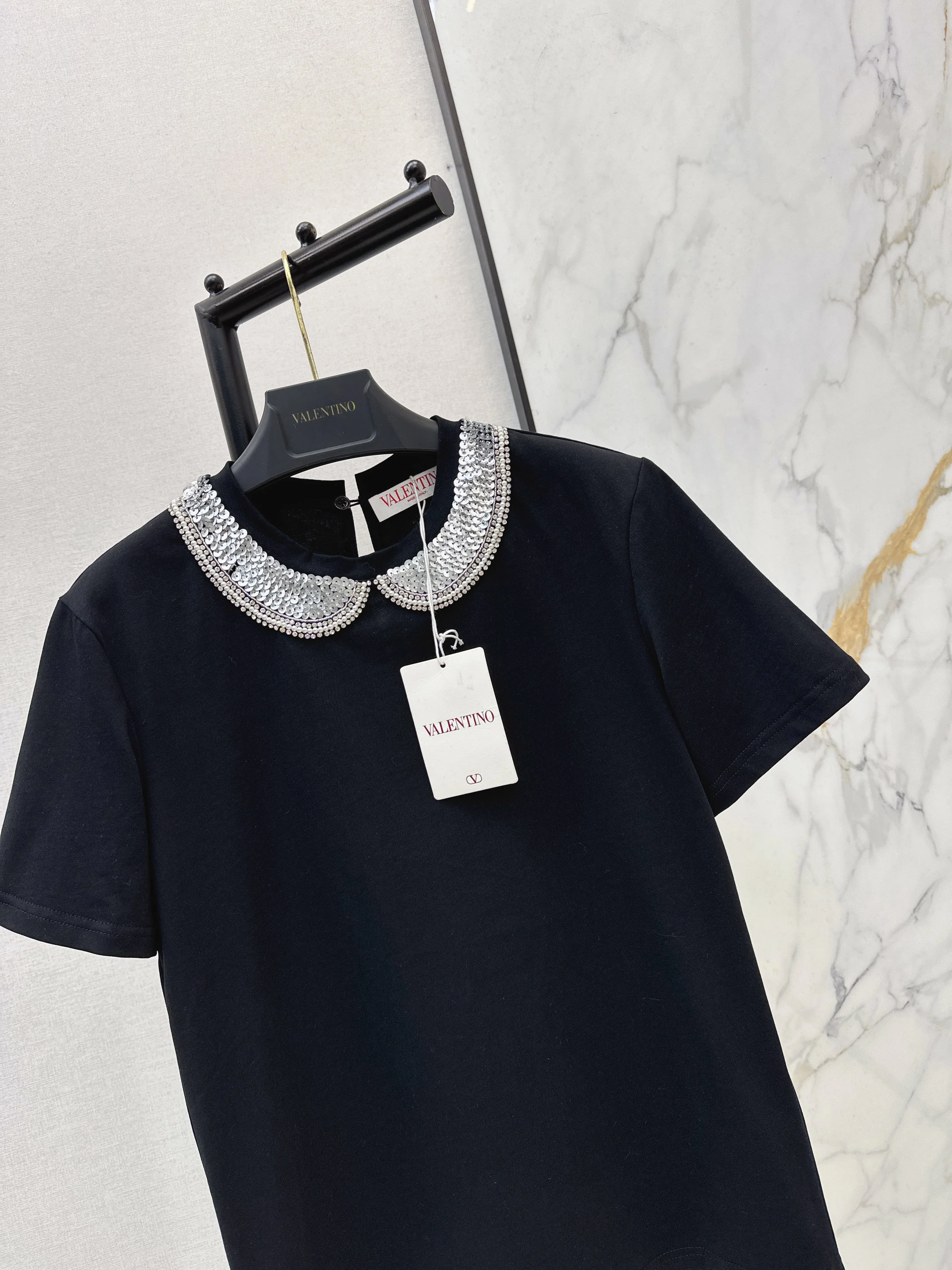 Valen 26ss embroidery sequins t-shirts