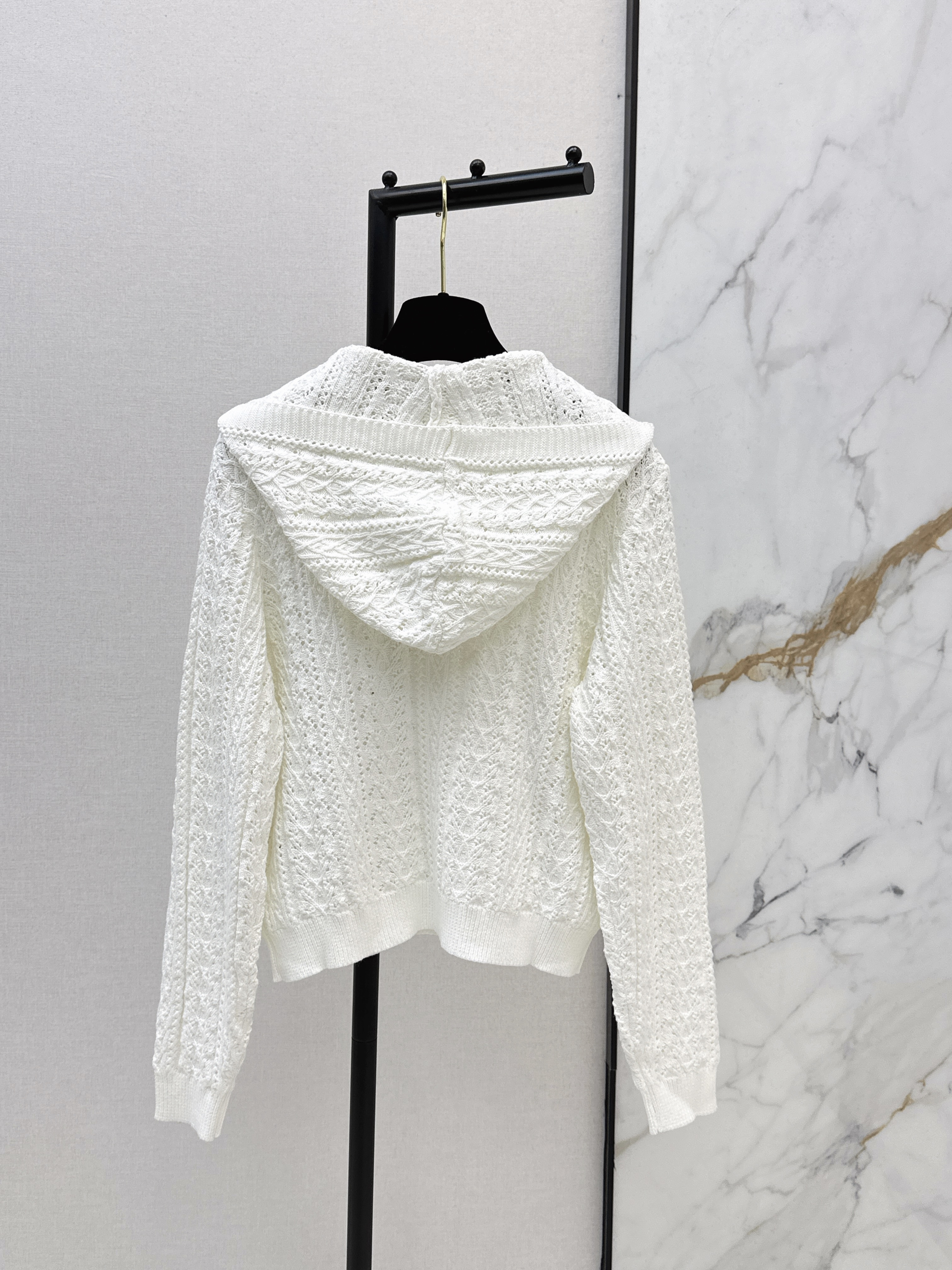 Chan 26ss hollow hooded knitwear