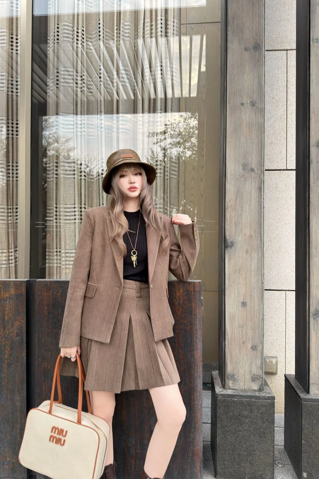 Miu 26ss suit jacket pleated skirts