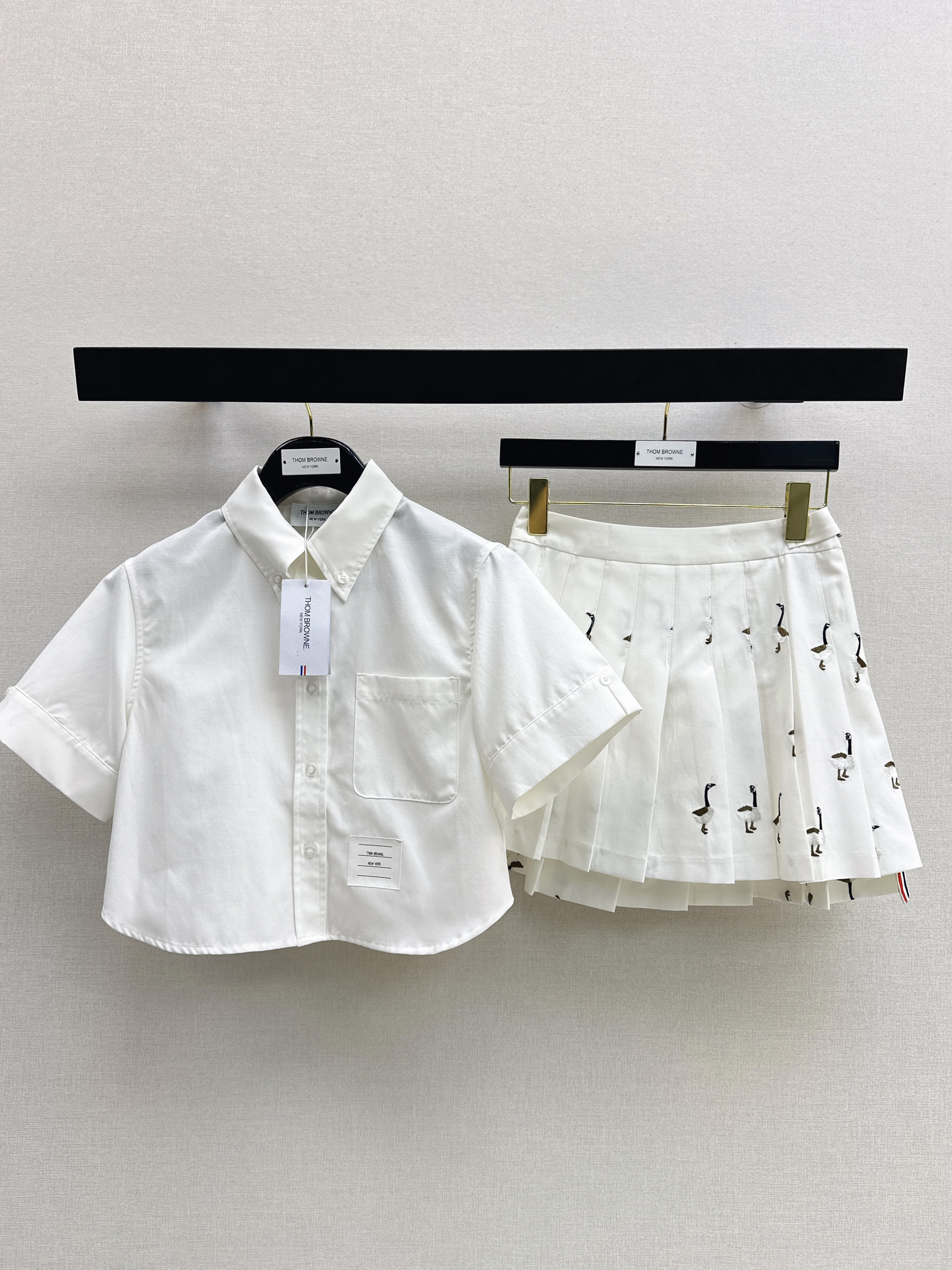 Thom 26ss shirt embroidery skirt set