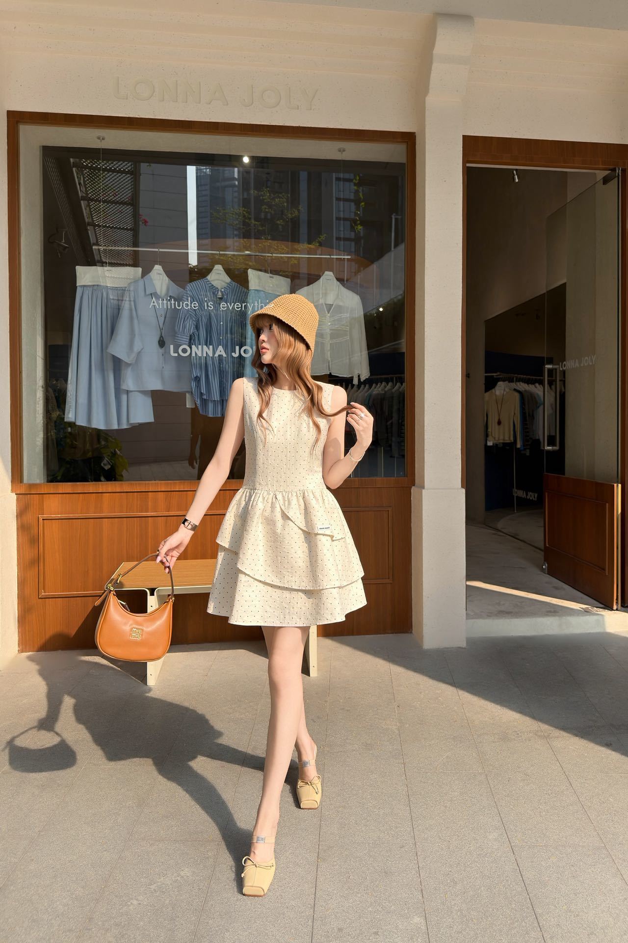 Miu 26ss polka dots dress