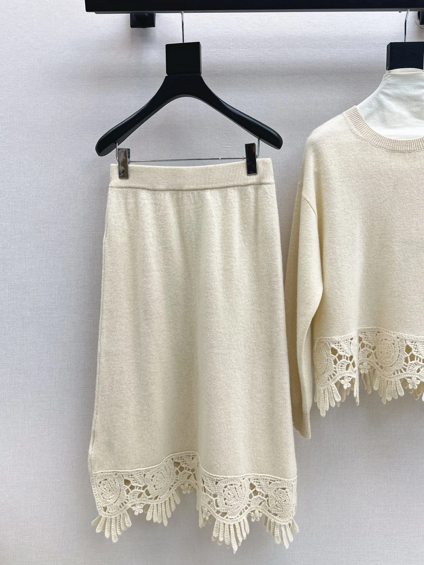 Miu 25fw knit bow sweater+pants outfit sets