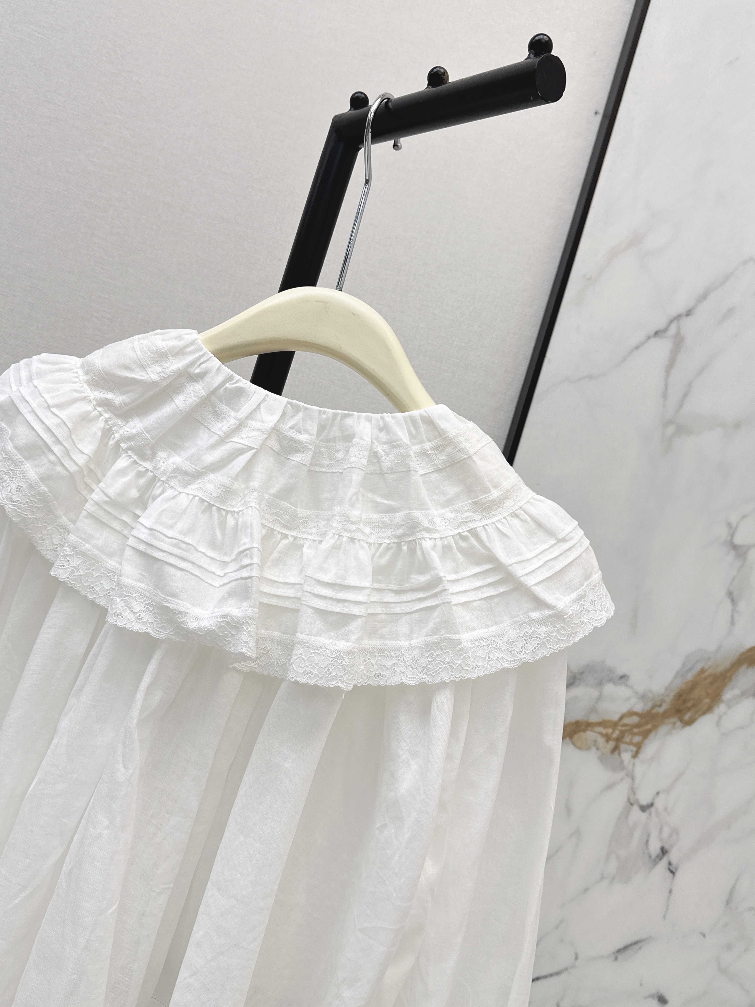 Chol 26ss lace ruffle shirt