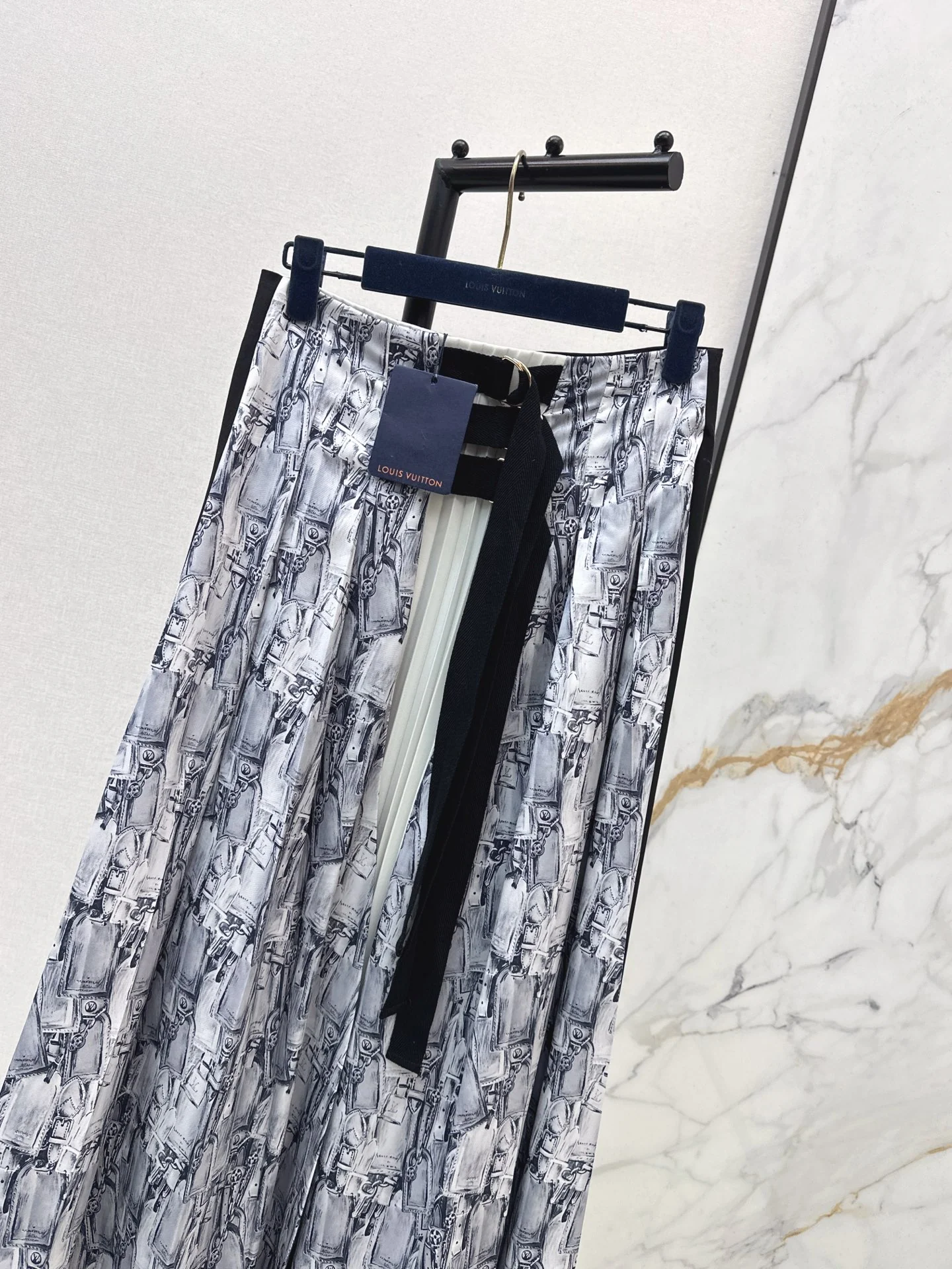 Louis 26ss print pleated skirts