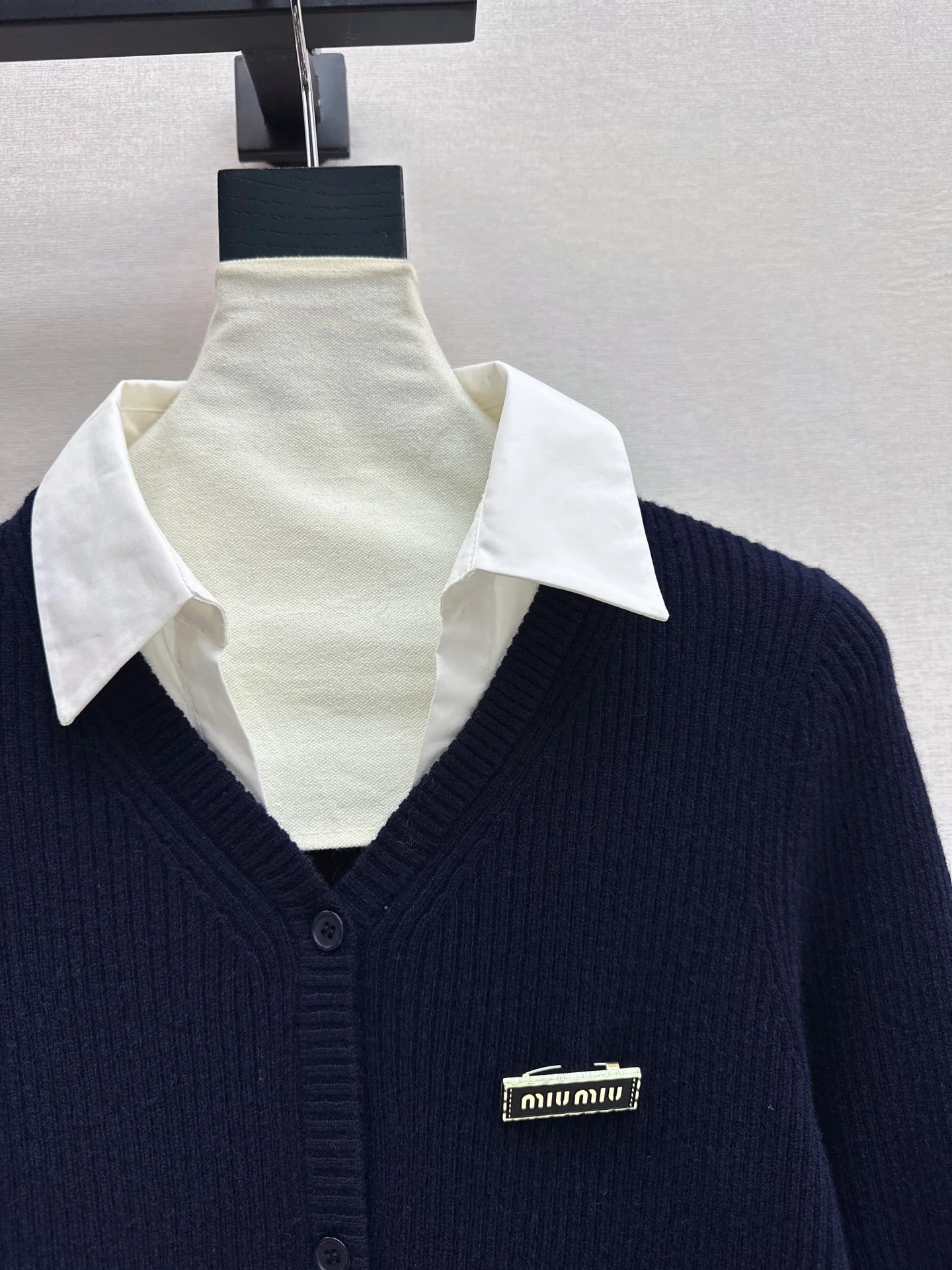 Miu 26SS 2in1 knit shirt
