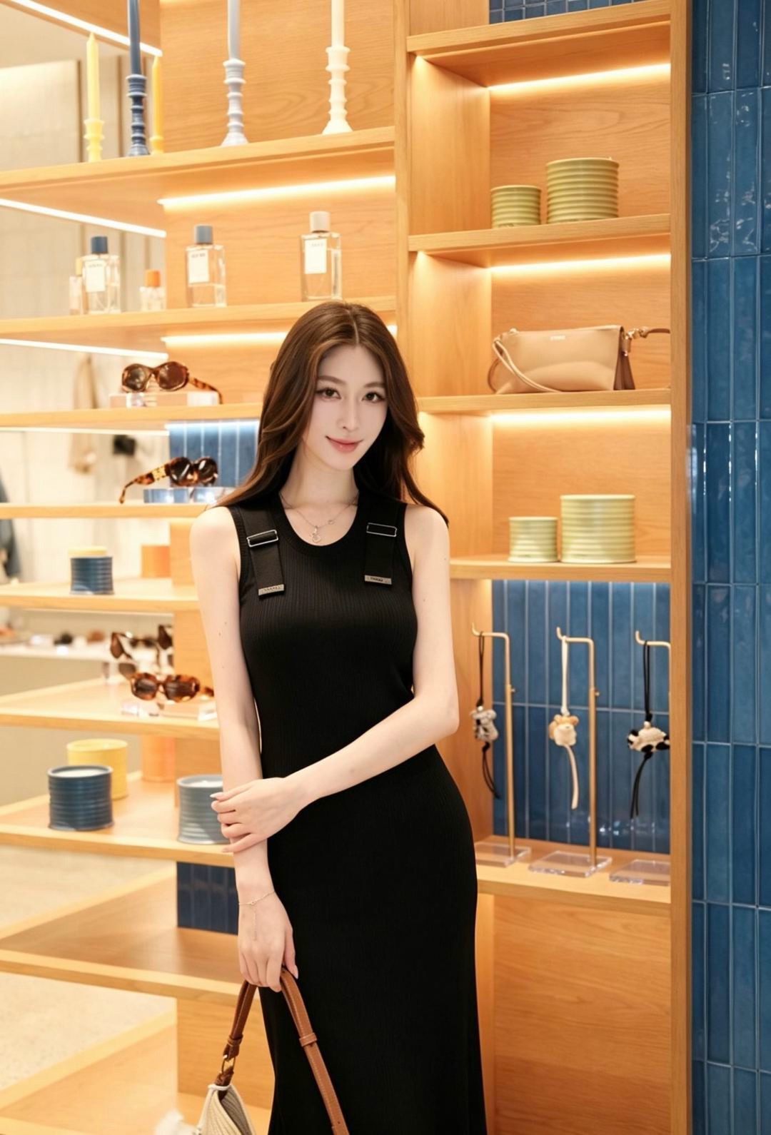 Loe 26ss sleeveless knit dress