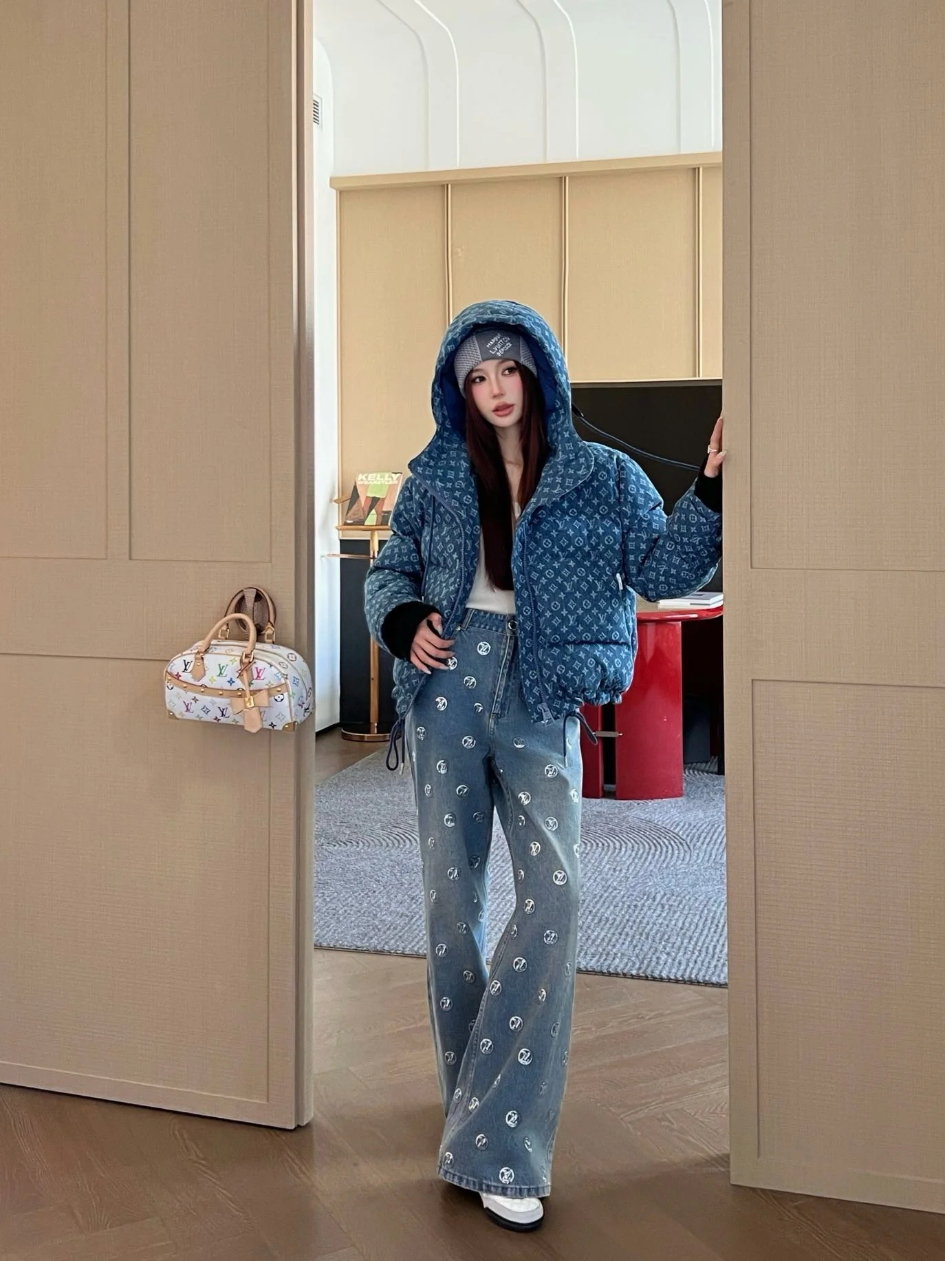 Louis 25fw denim down jacket