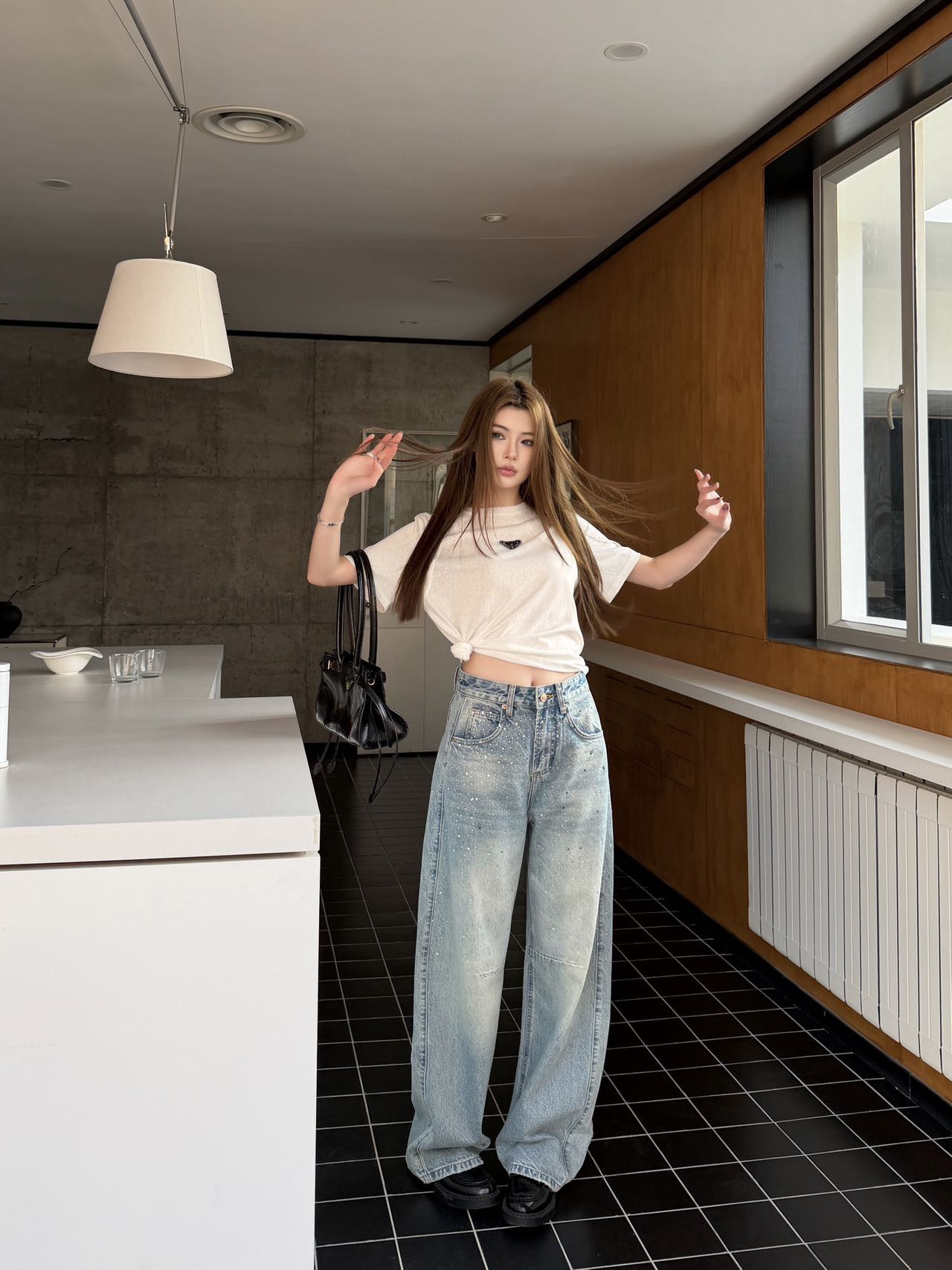 Celi 26ss rhinestone jeans