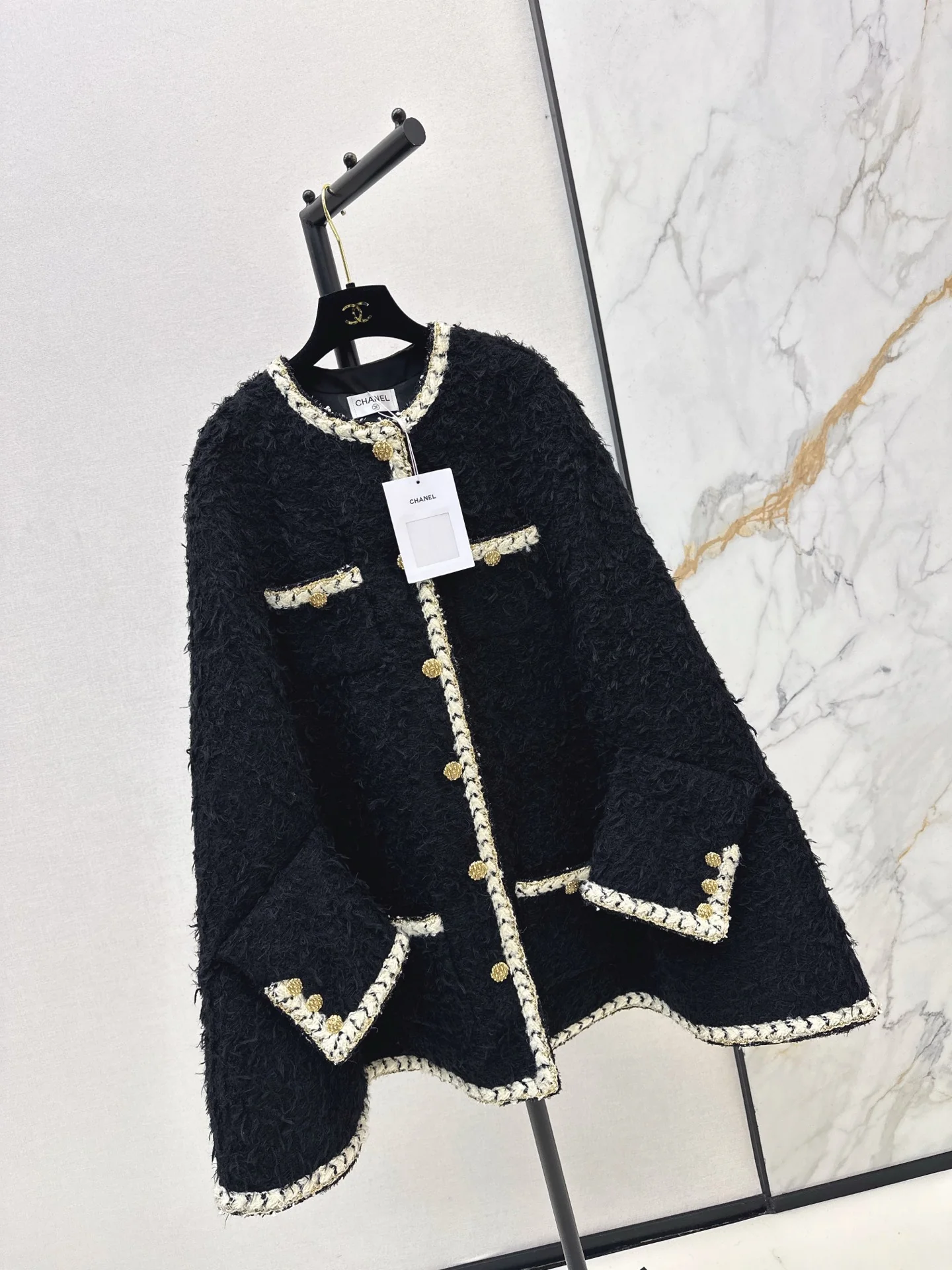 Chan 26ss tweed cape coats