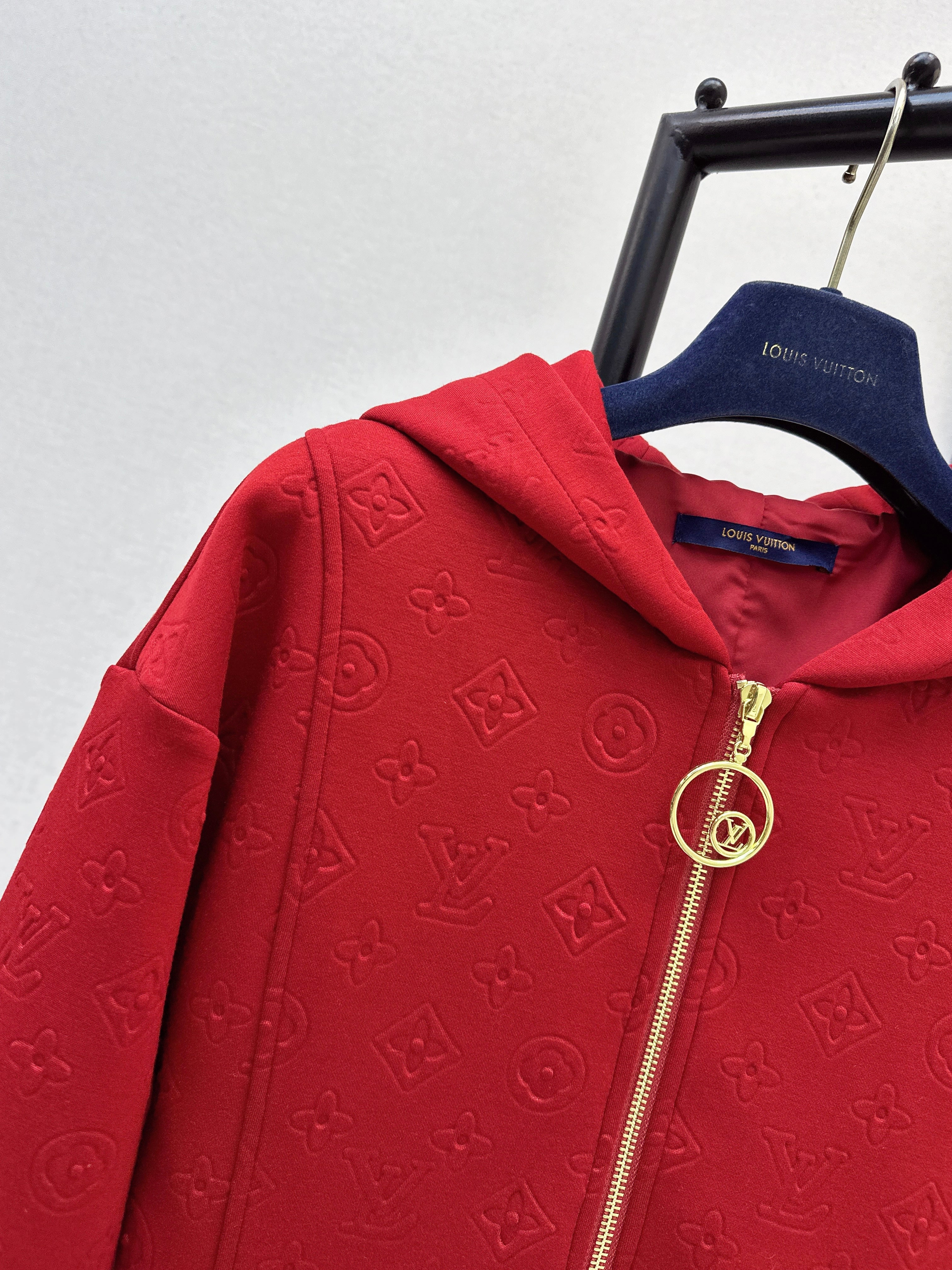 Louis 26ss hooded zip-up sweatshirt dress