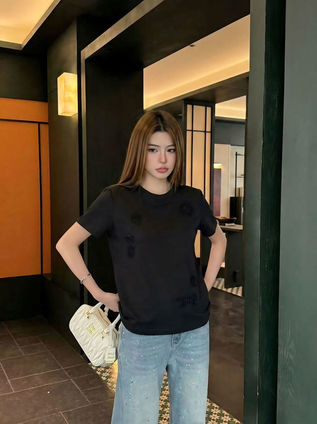 Chan 26ss beading t-shirt