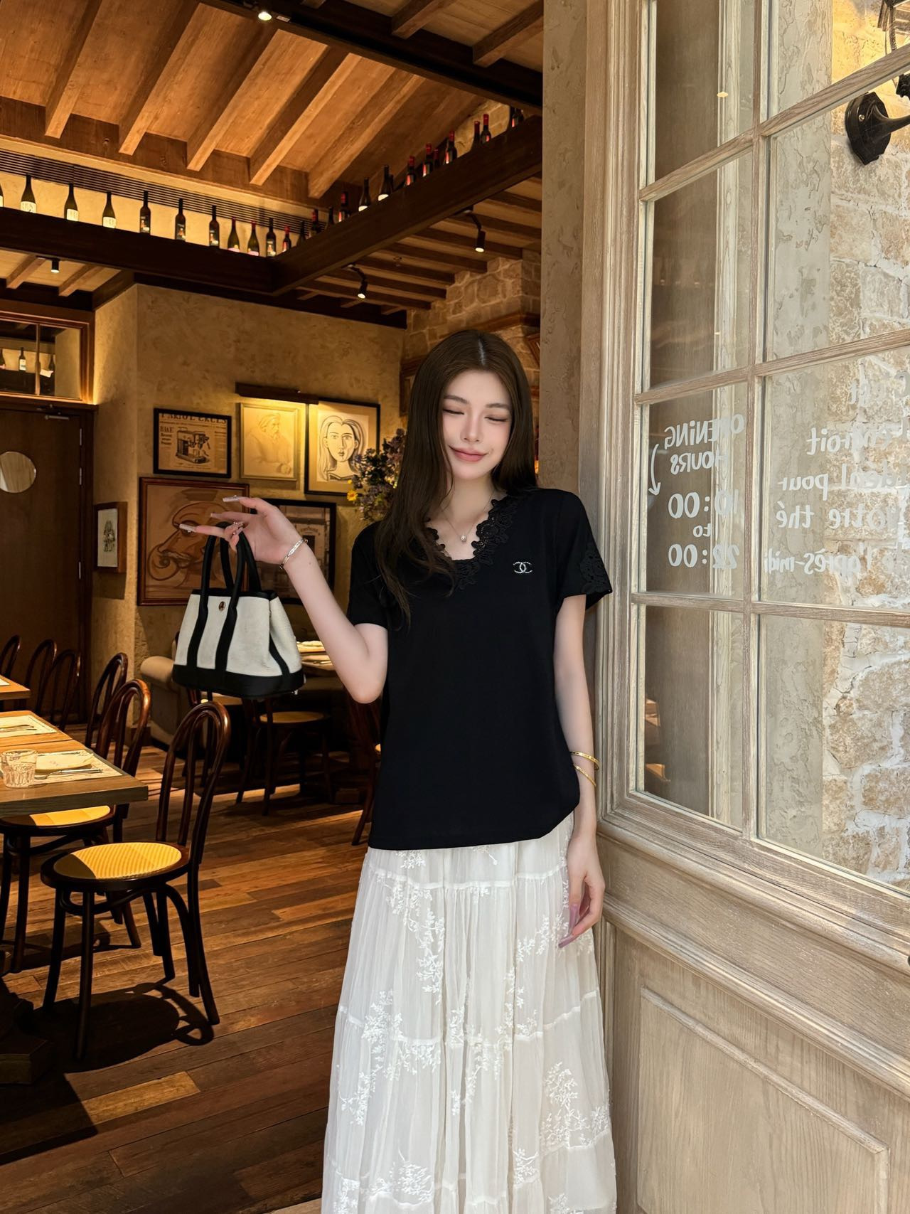 Chan 26ss contract lace t-shirt
