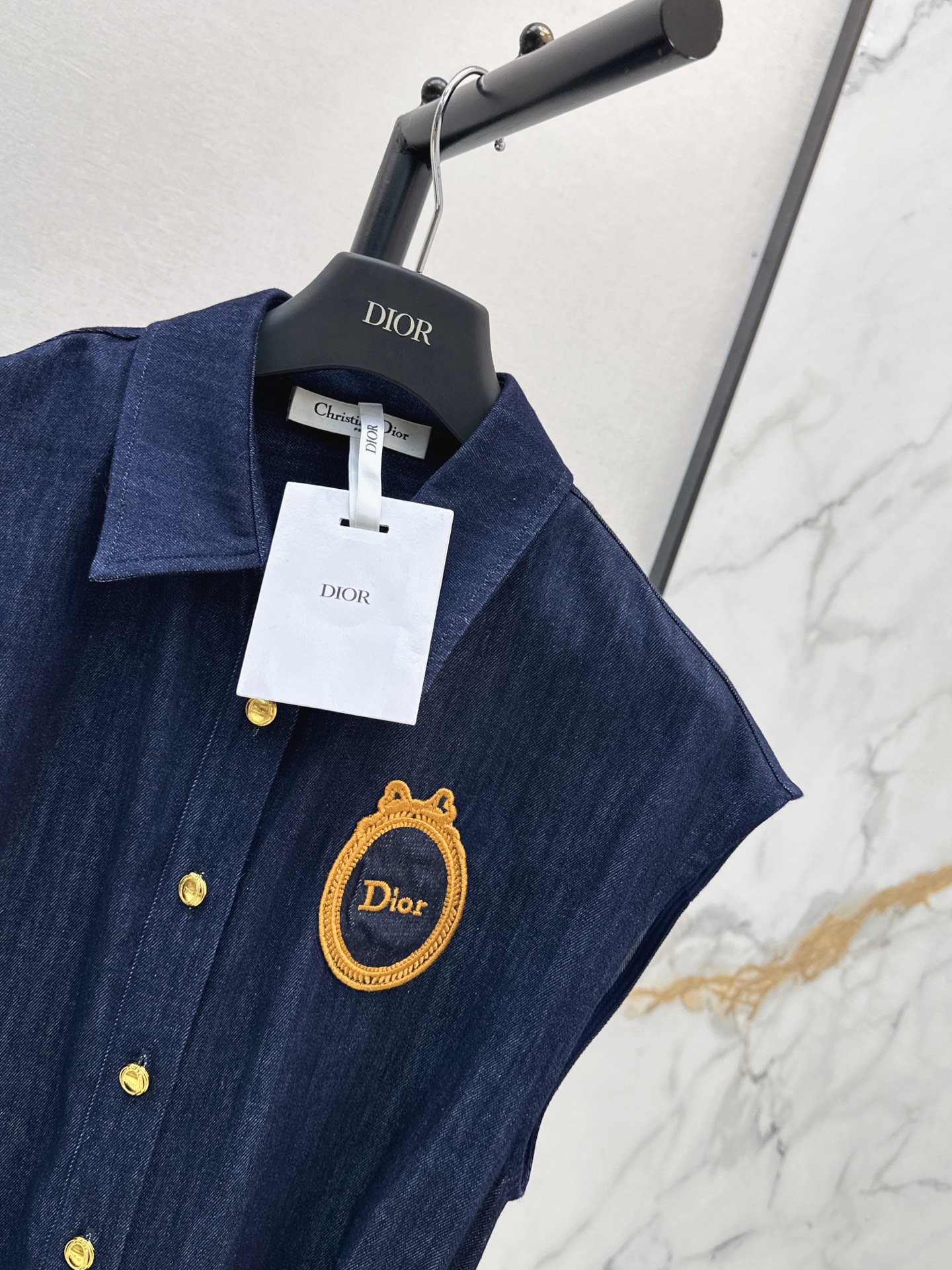 CD 26ss sleeveless denim shirt dress