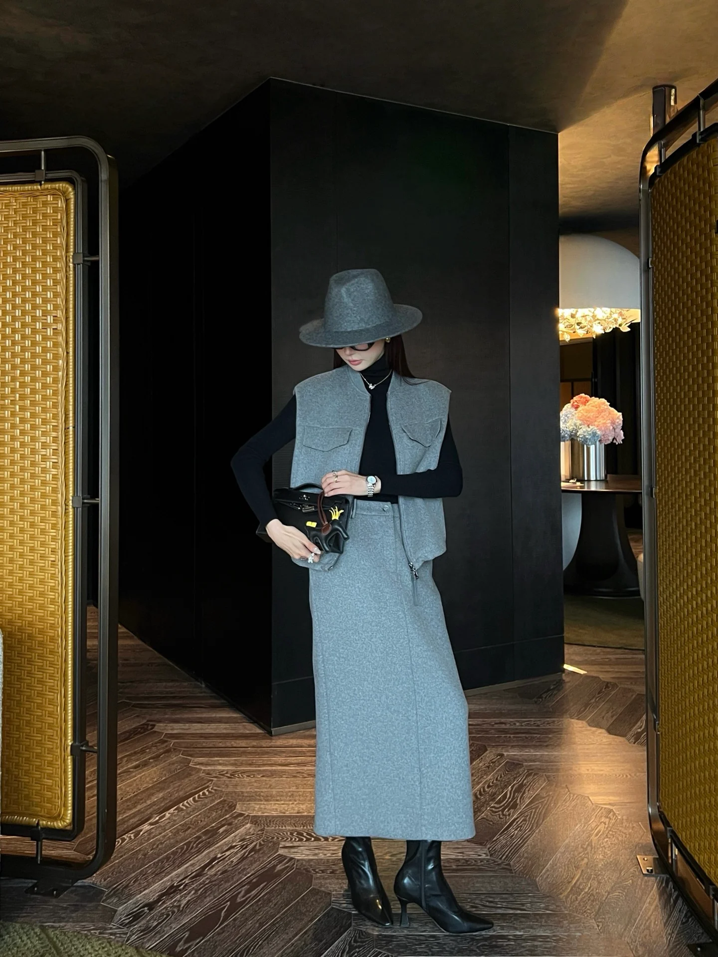 Brun 25fw woolen skirt