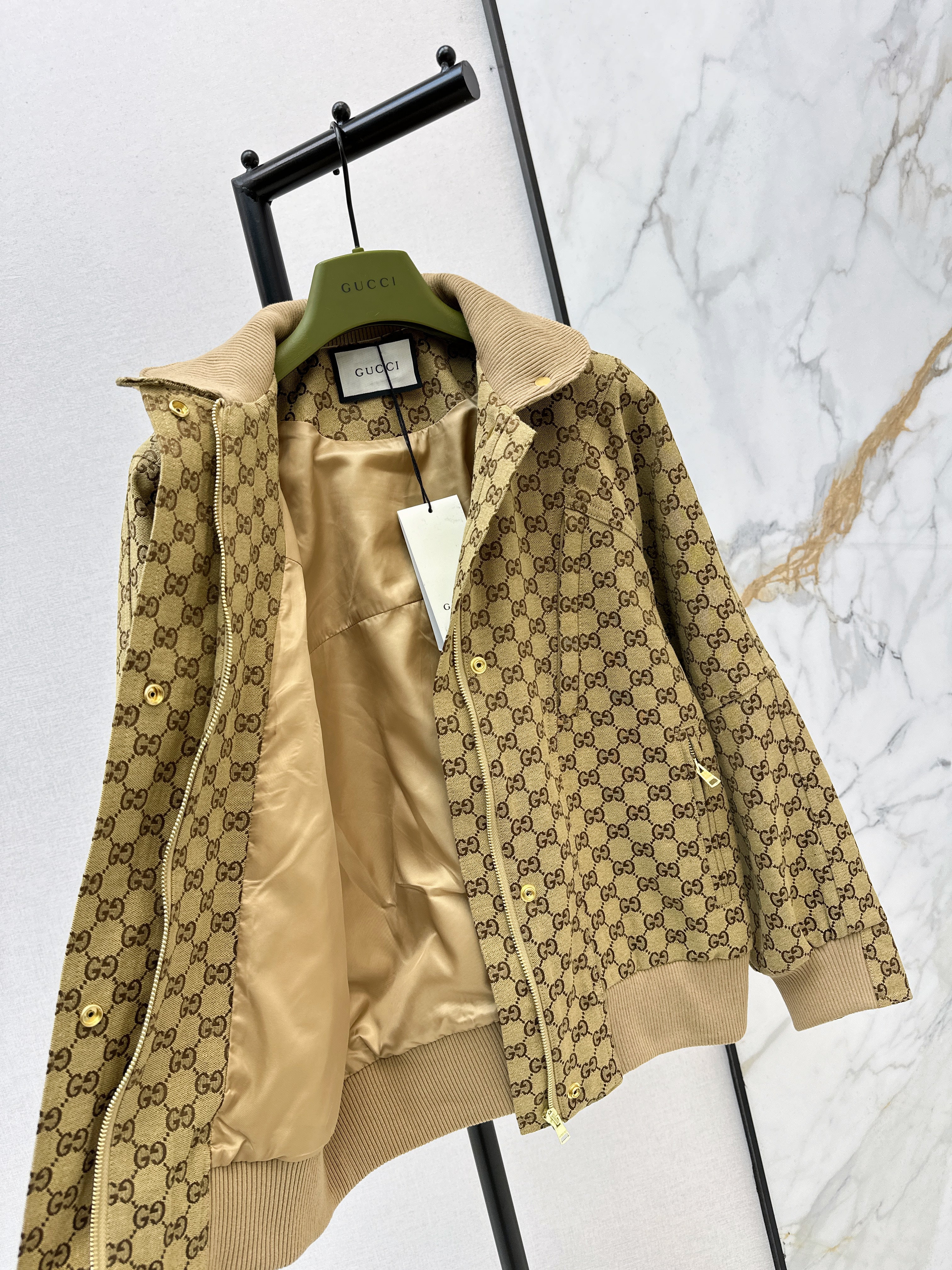 Gucc 26ss jacquard trench coats