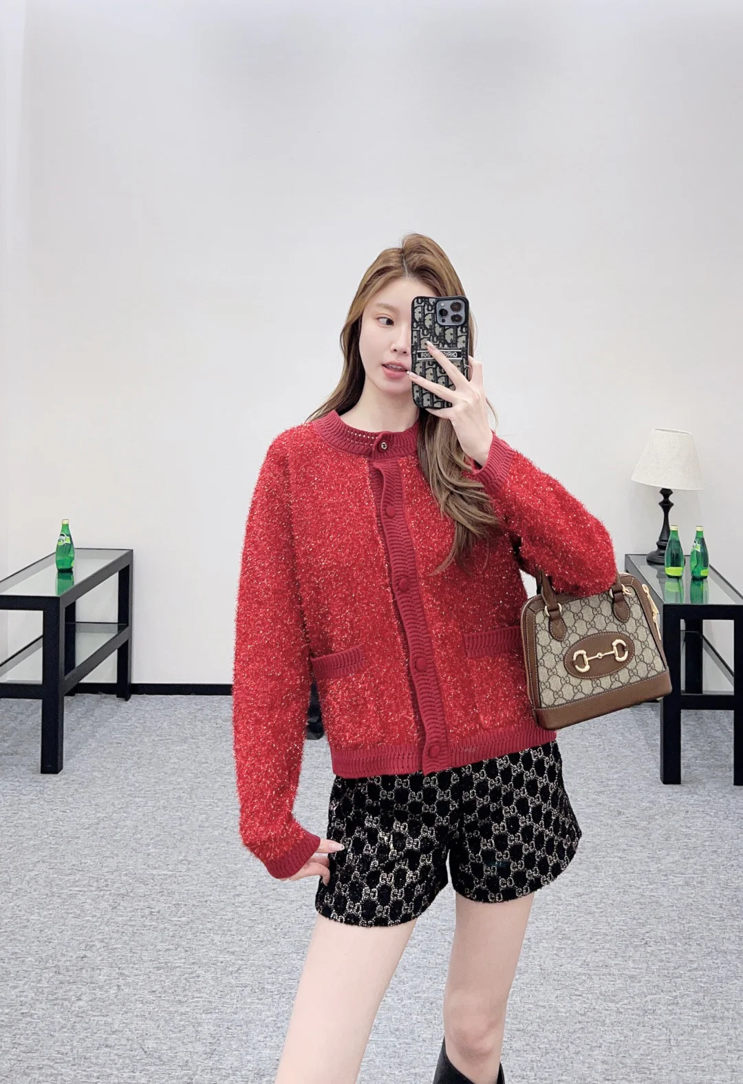 Gucc 26ss bling knit cardigan