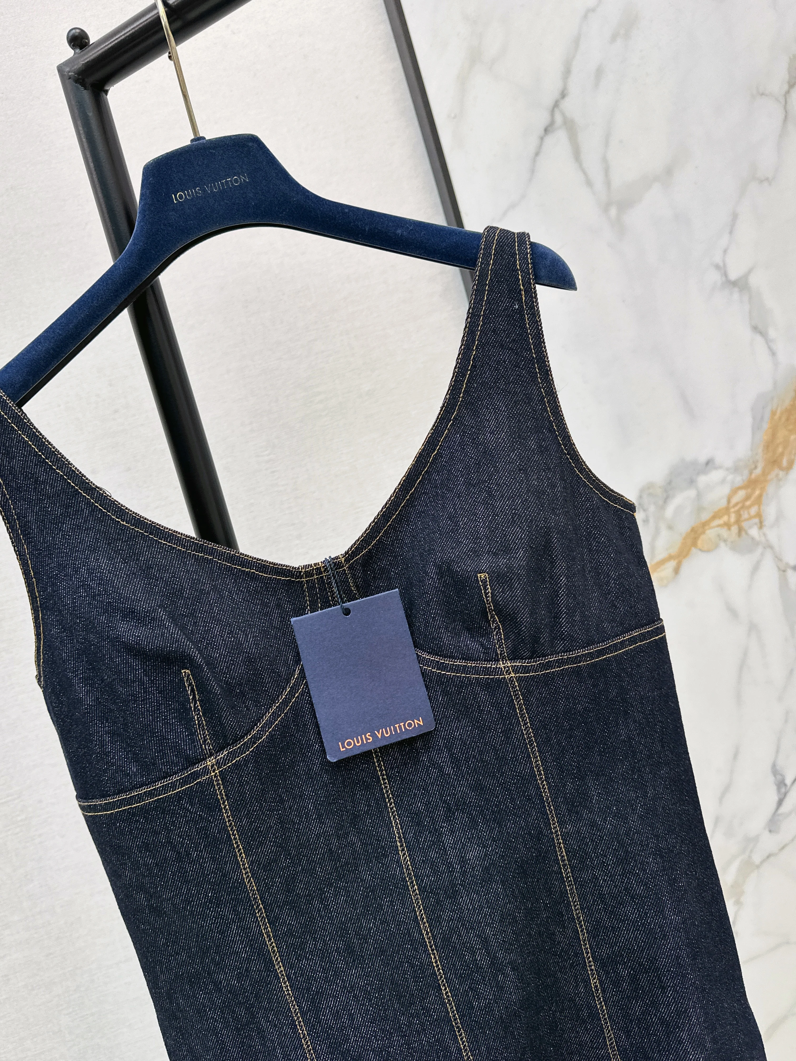 Louis 26ss denim slip dress