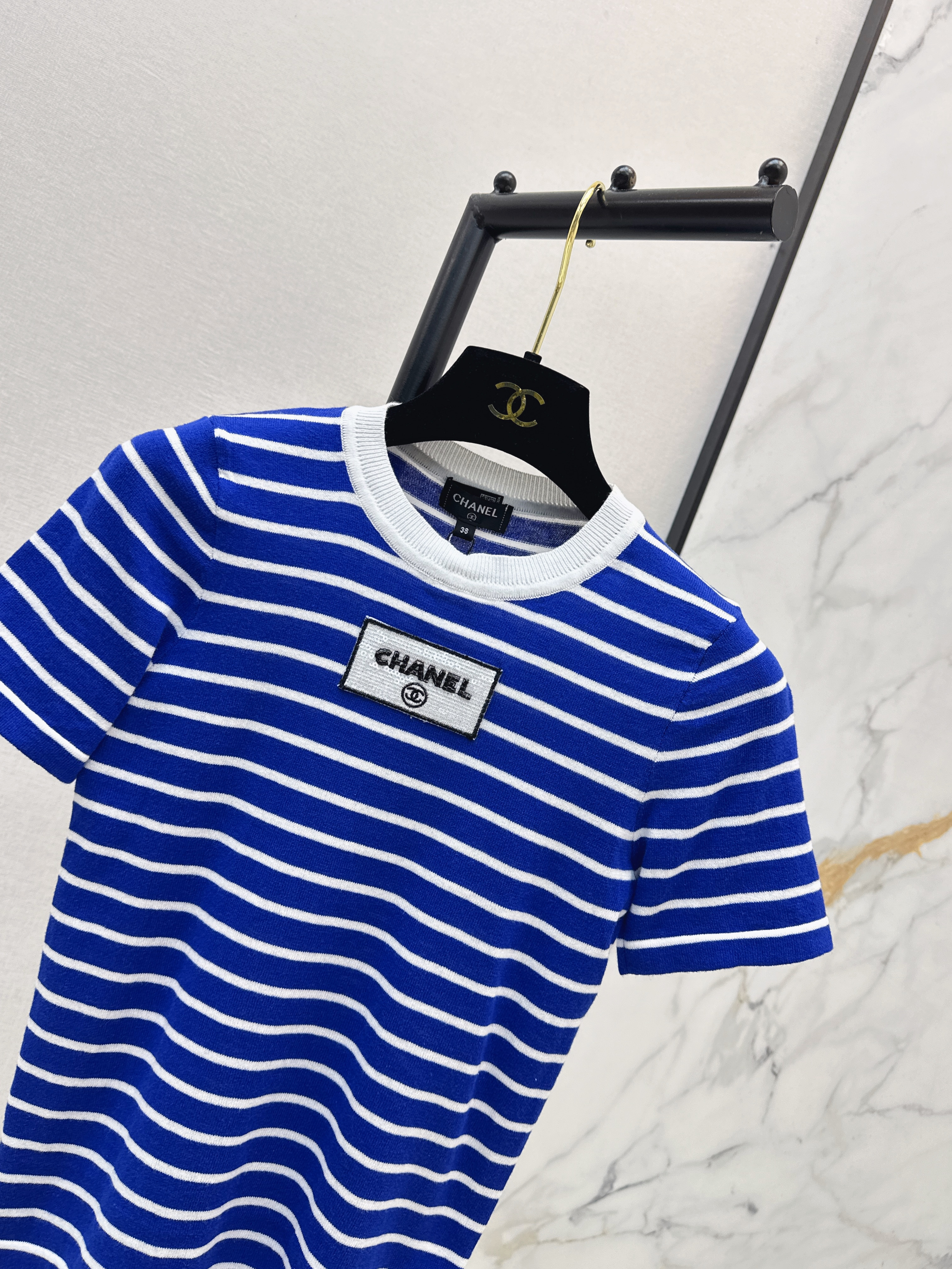 Chan 26ss stripe knit top