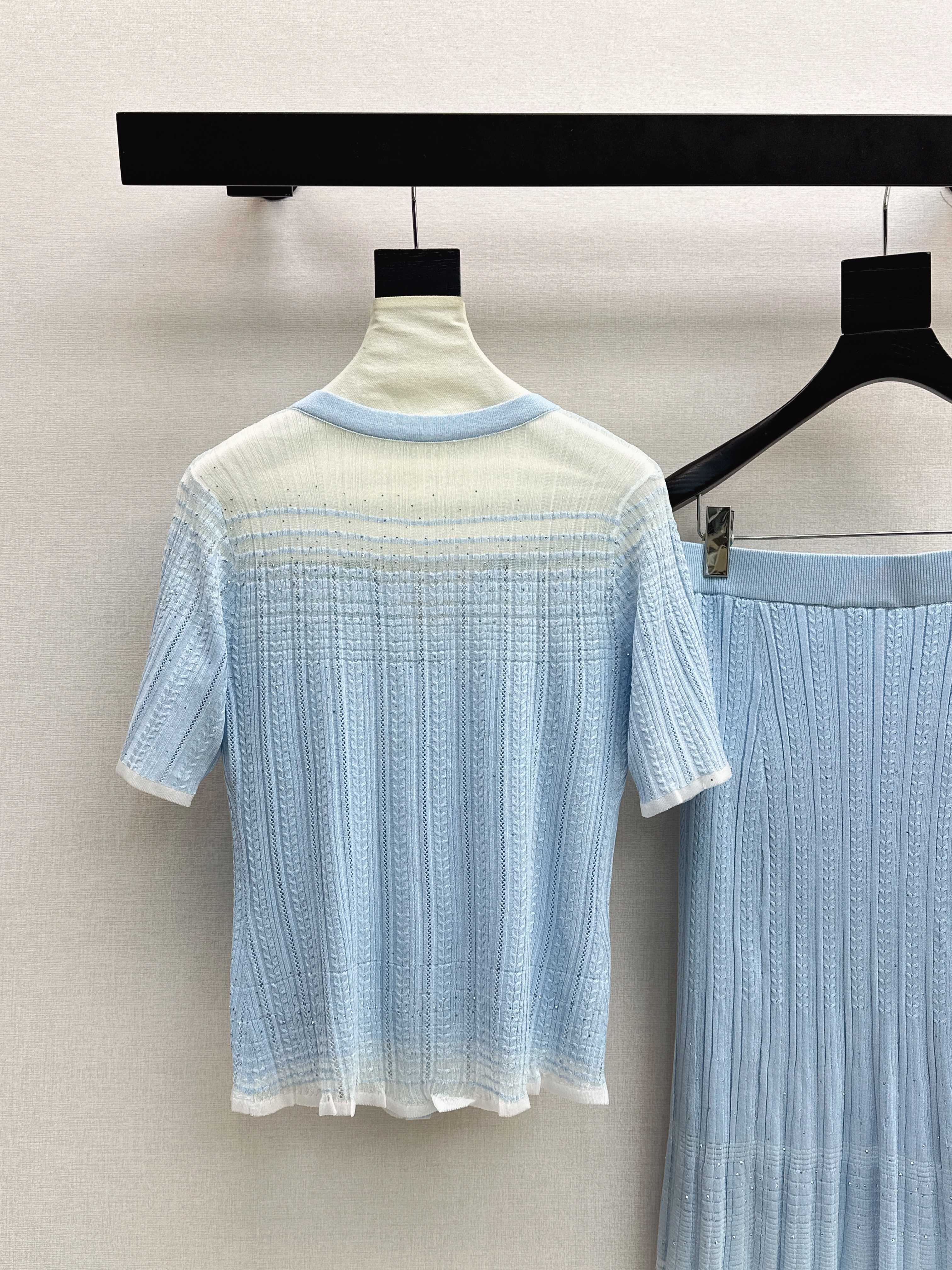 Chan 26ss knit cardigan skirt set