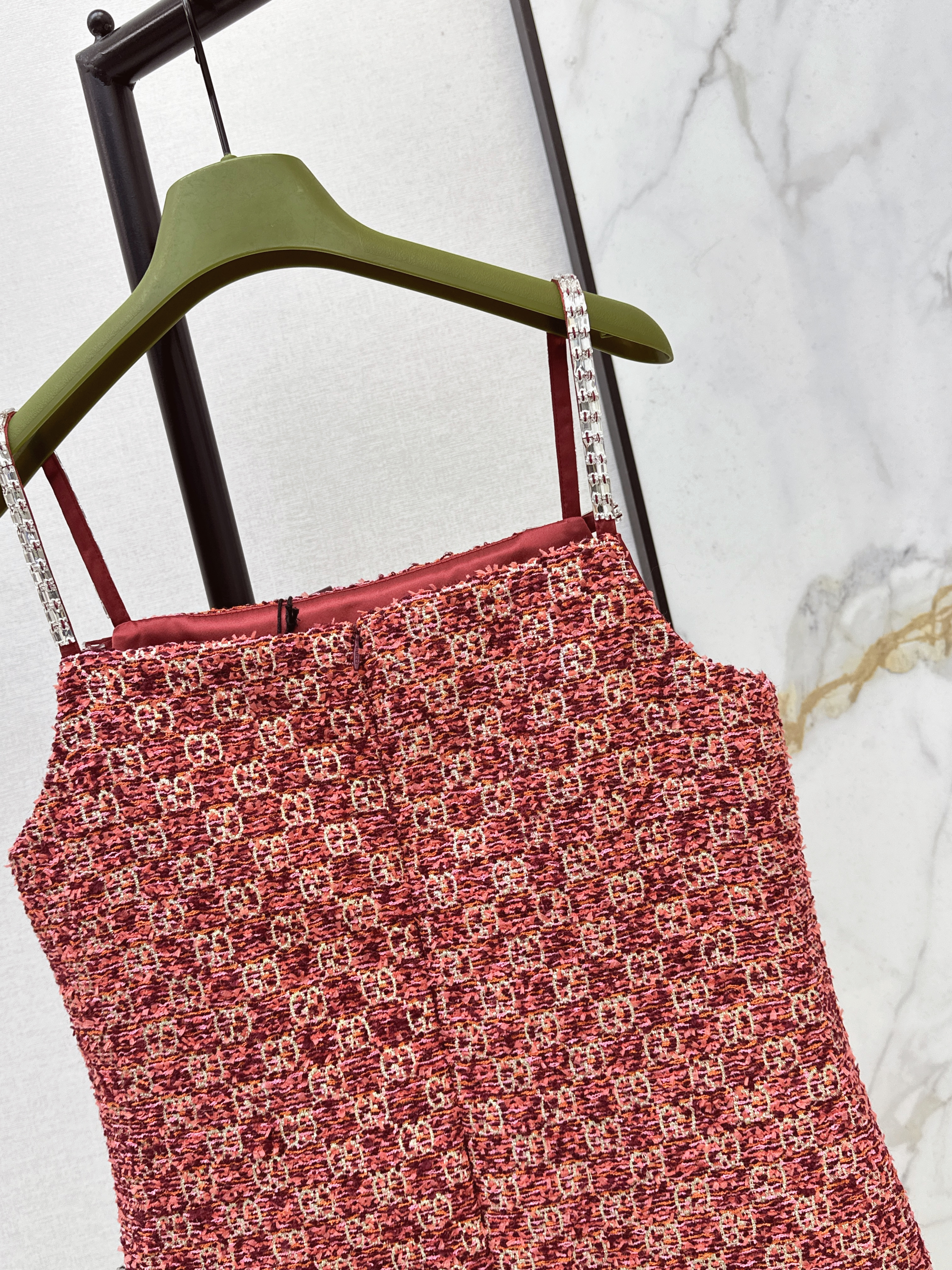 Guc 26ss jacquard slip dress