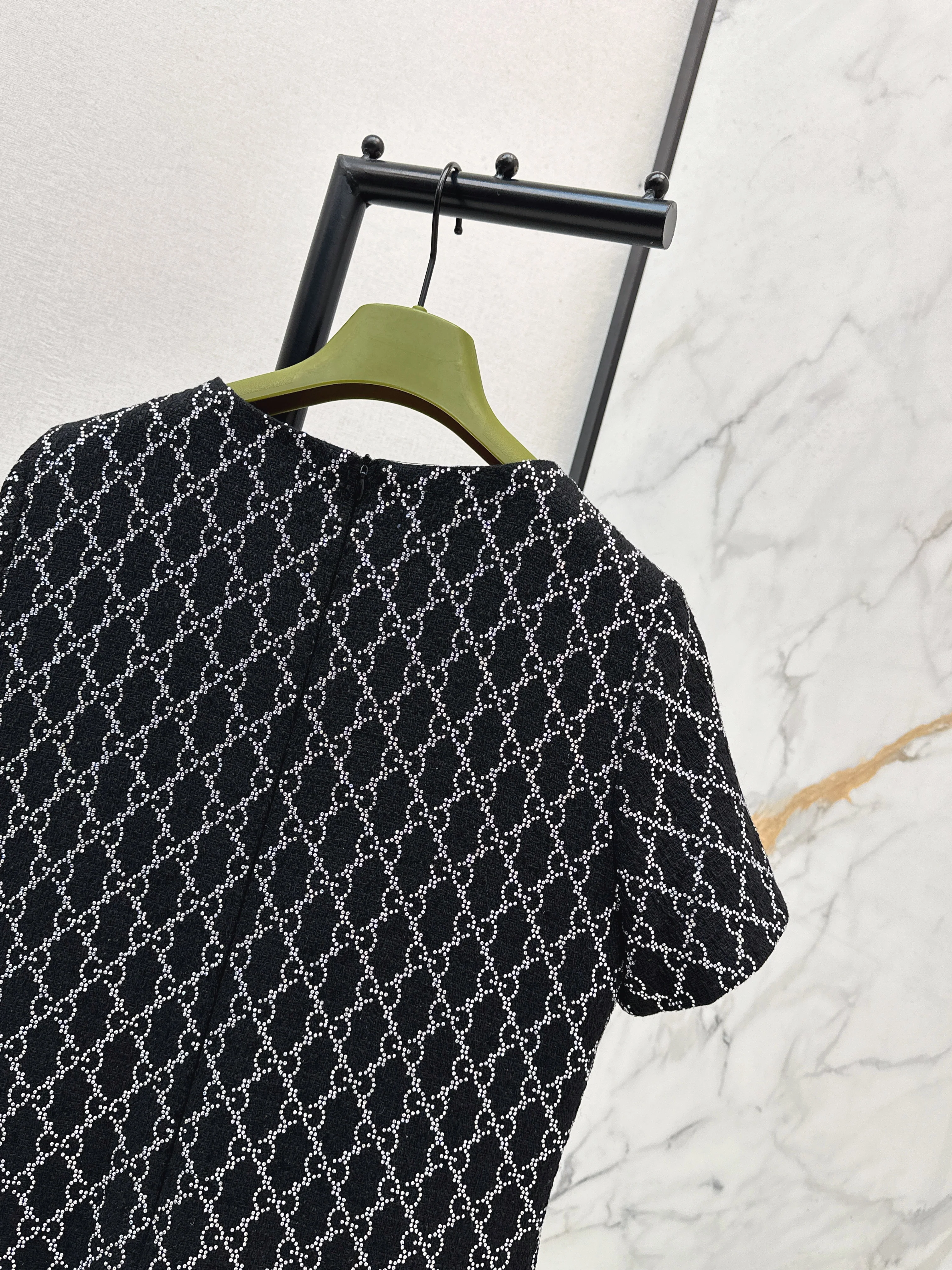 Gucc 26ss rhinestone dress