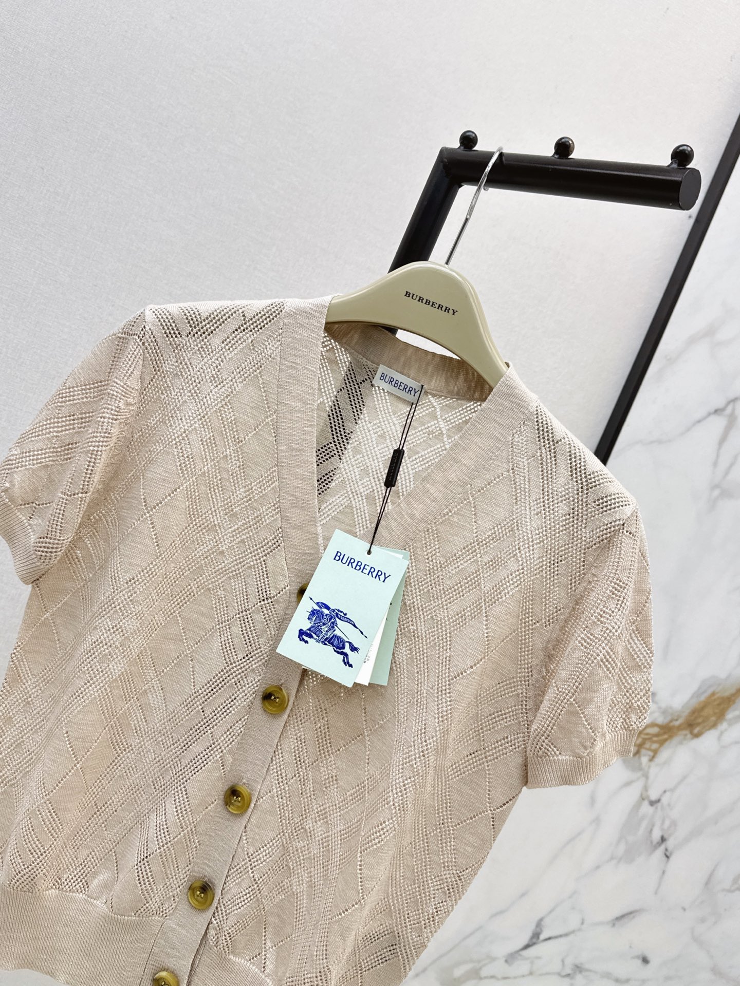 Bur 26ss check jacquard knitwear