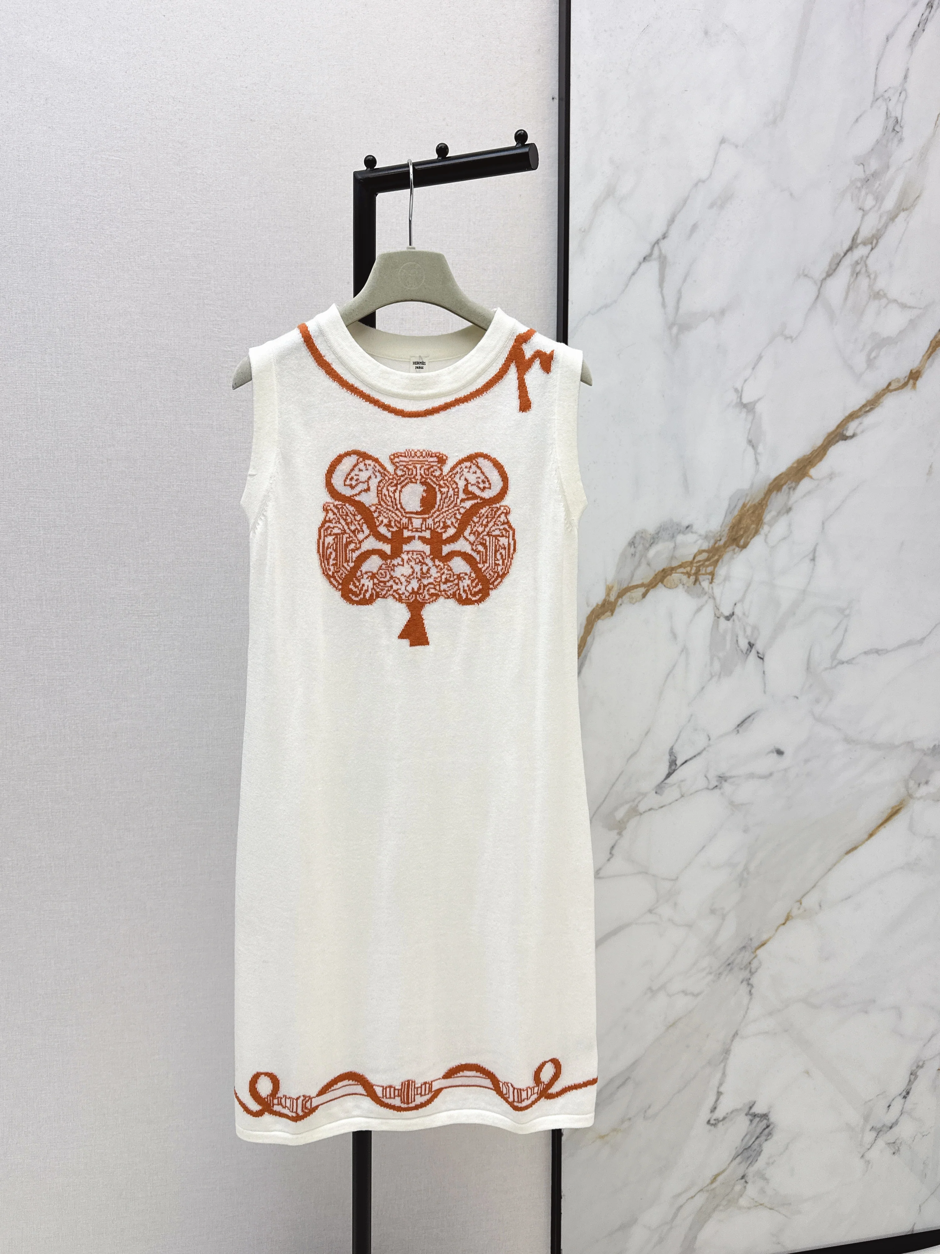 Herm 26ss jacquard sleeveless dress