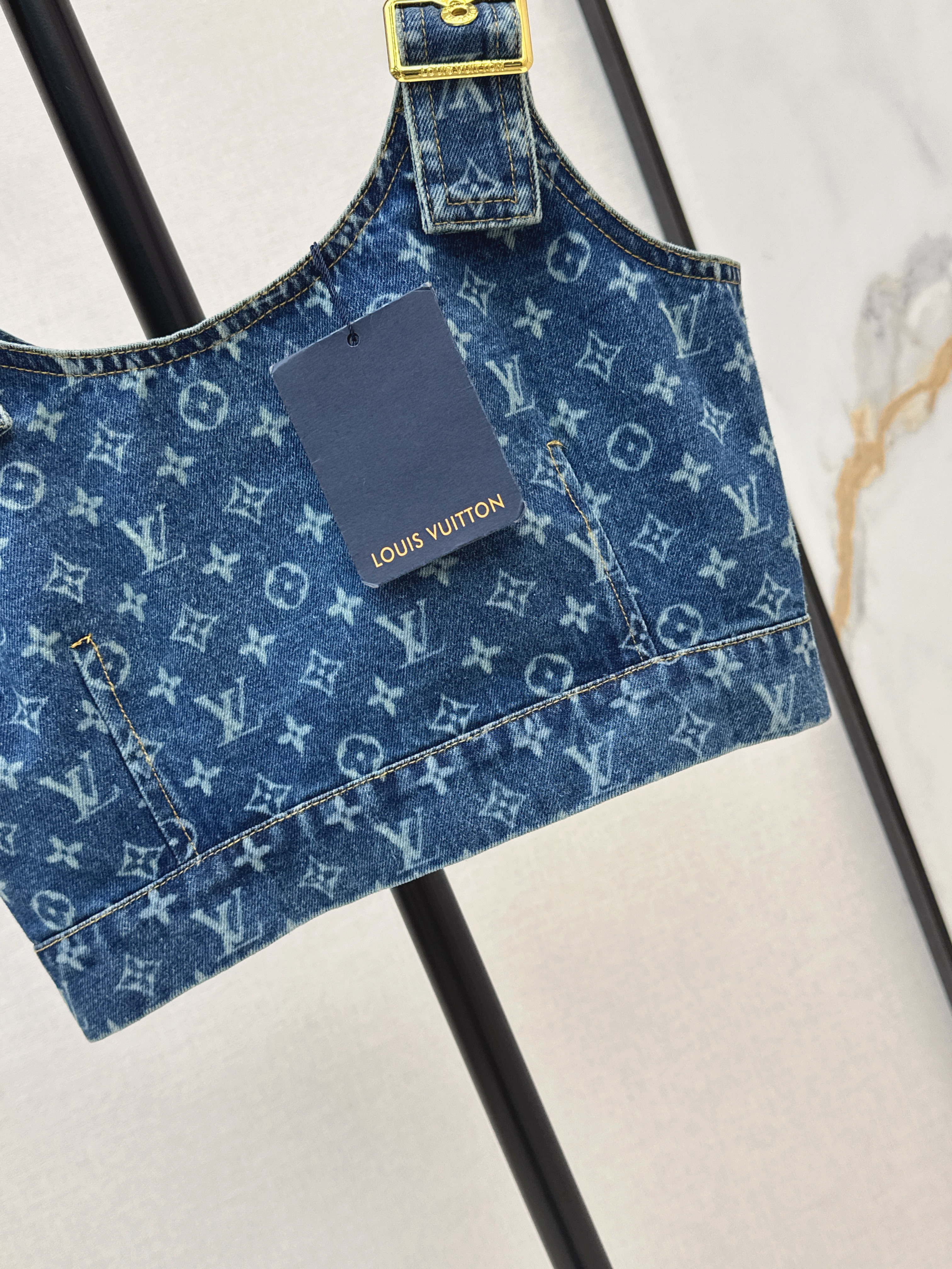 Loui 26ss denim tube top vest