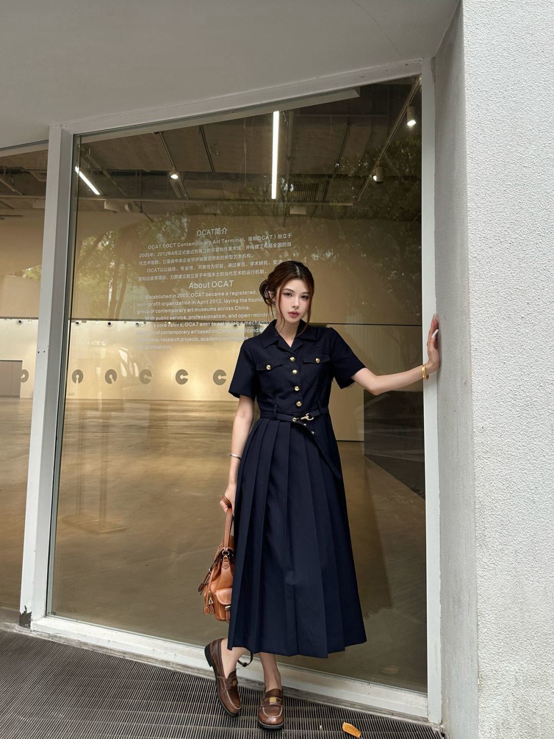 Miu 26ss pleated shirt dress