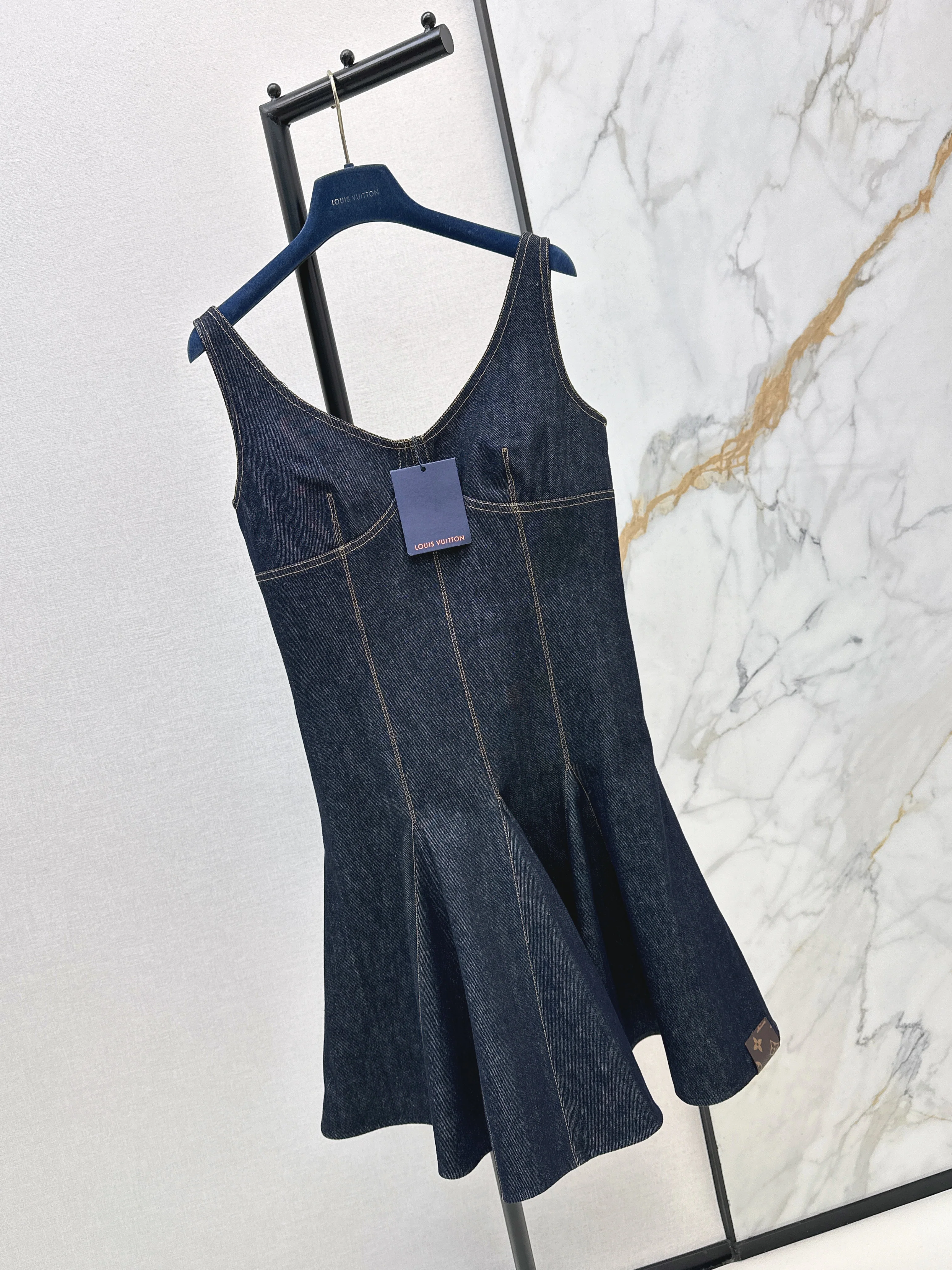 Louis 26ss denim slip dress