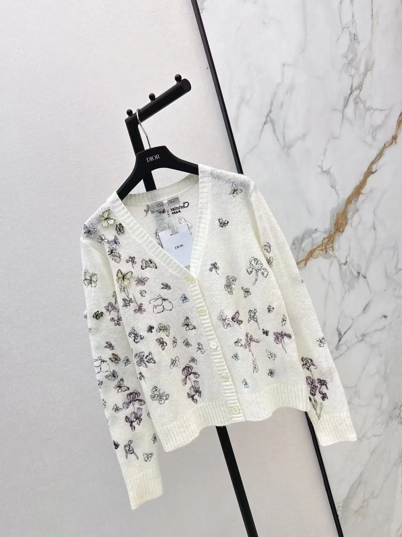 CD 26ss embroider knit cardigan