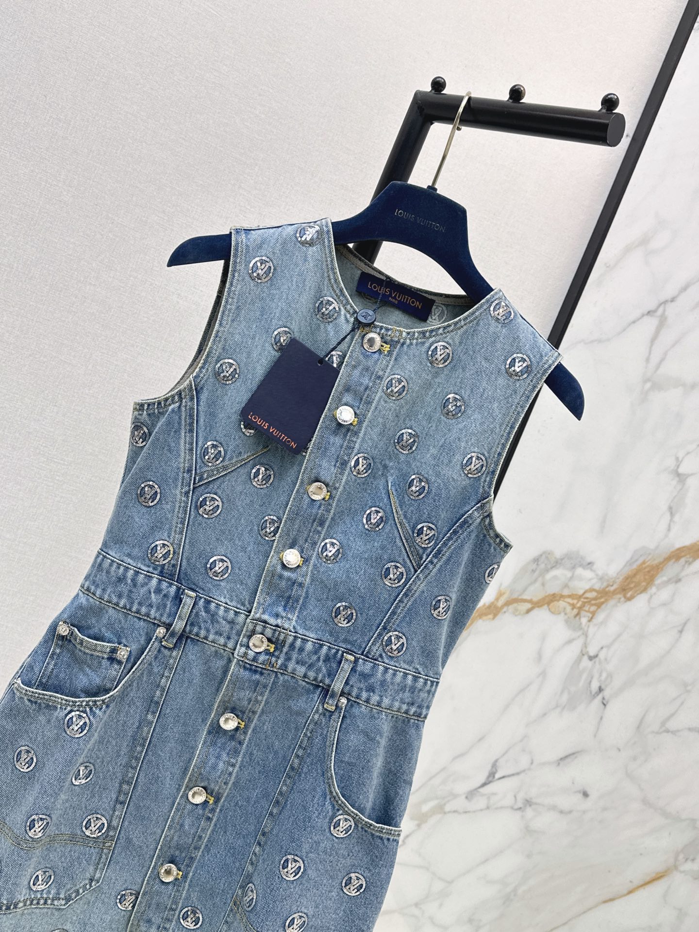 Loui 26ss sequin denim dress