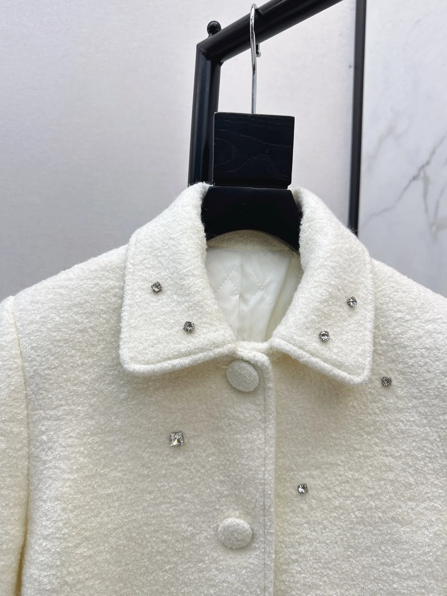 Miu 25fw rhinestone overcoats