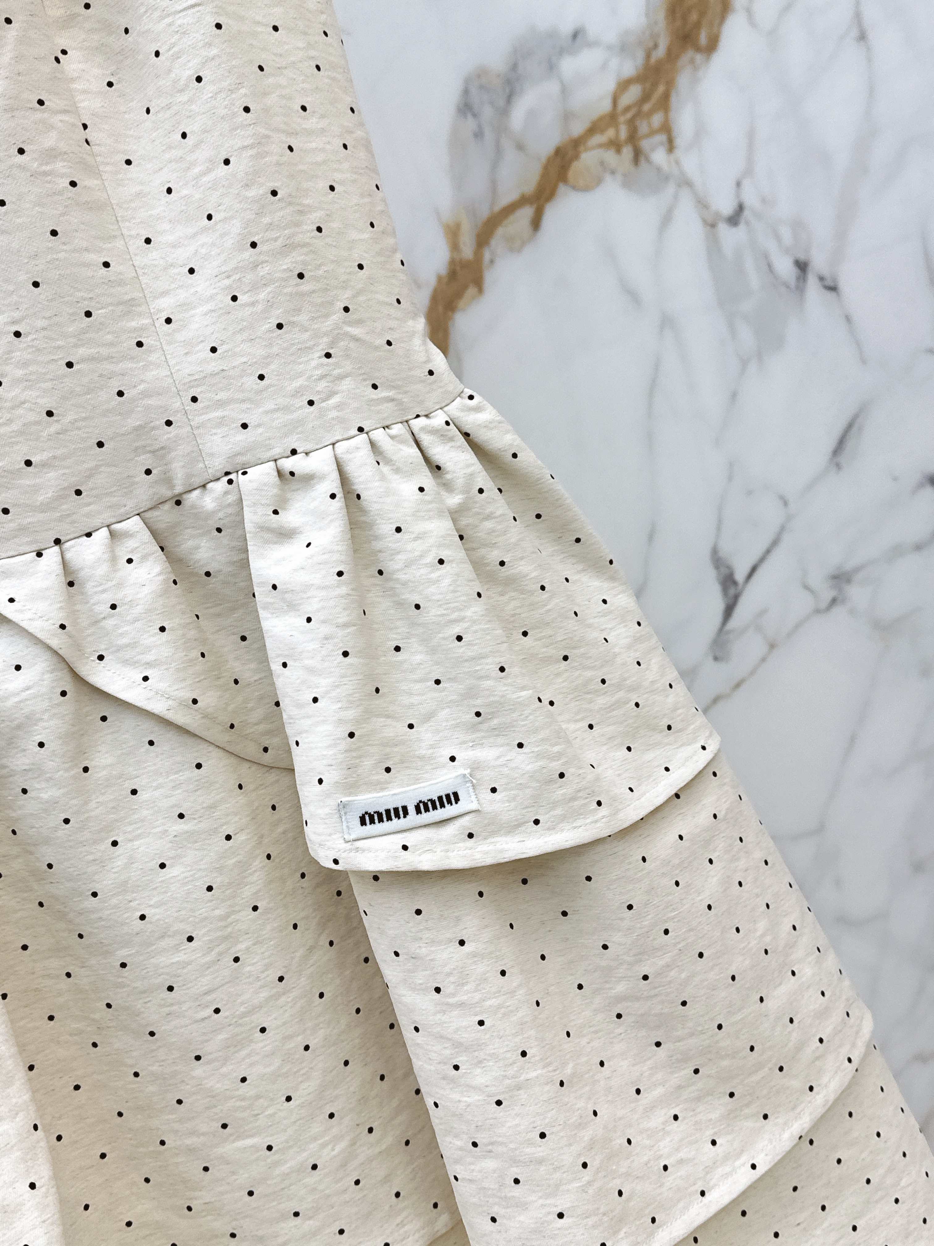 Miu 26ss polka dots dress