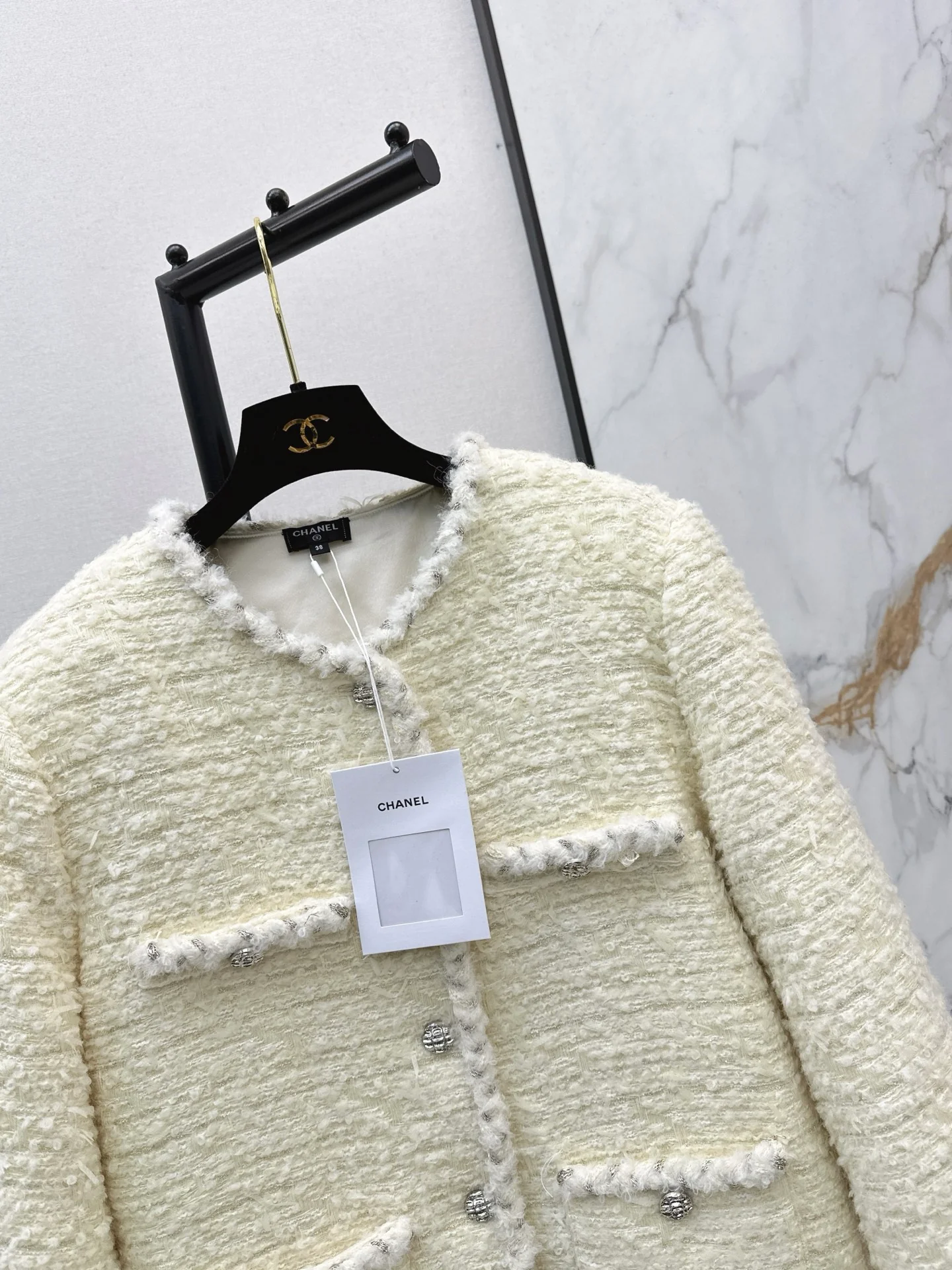 Chan 26ss woven tweed down jacket