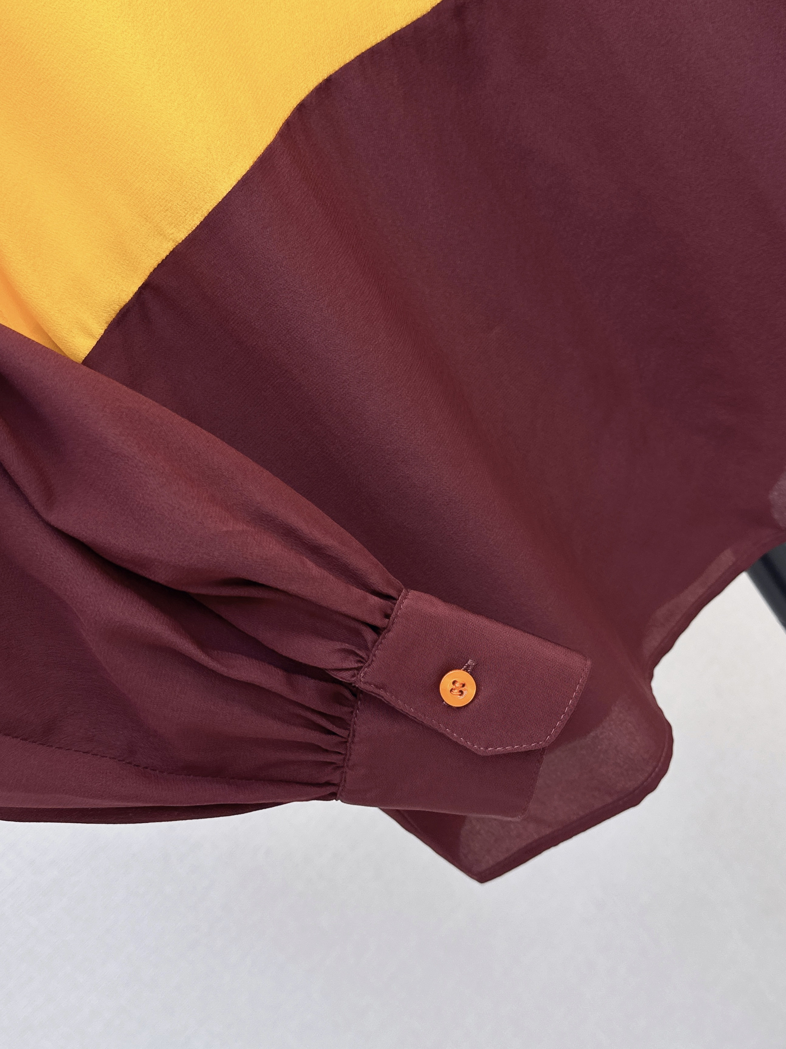 Saint 26ss coloblock silk shirt