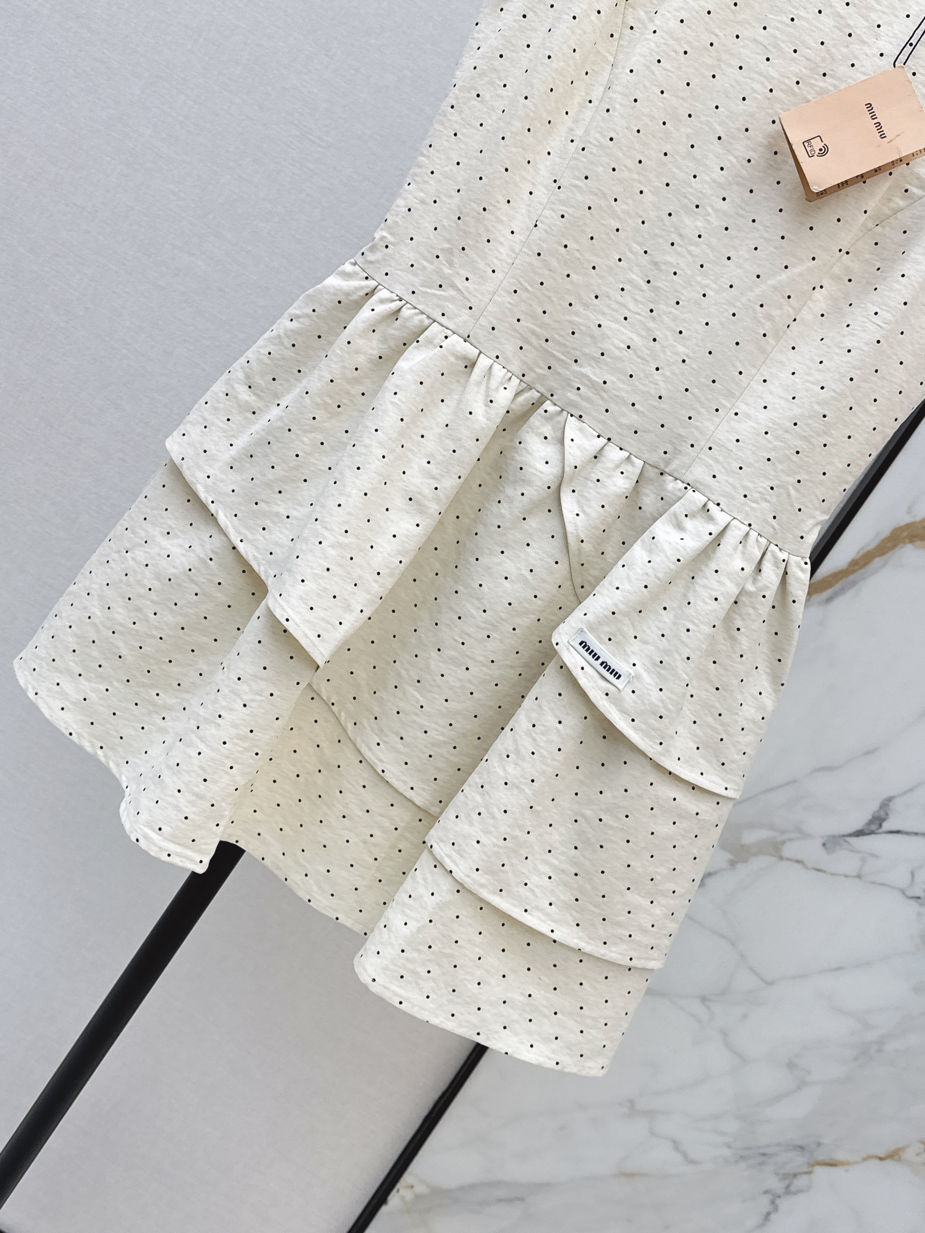 Miu 26ss polka dots dress
