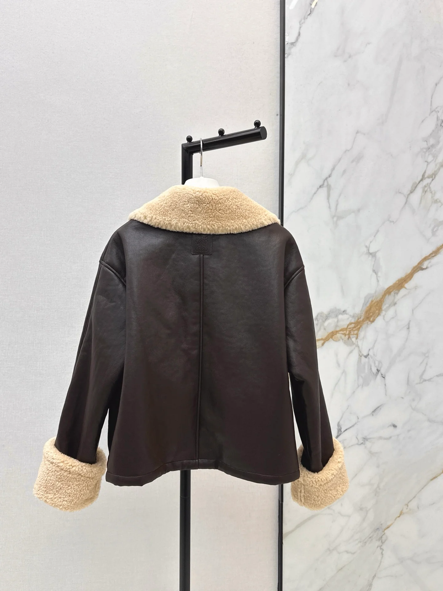 Loe 25fw lamb fleece biker